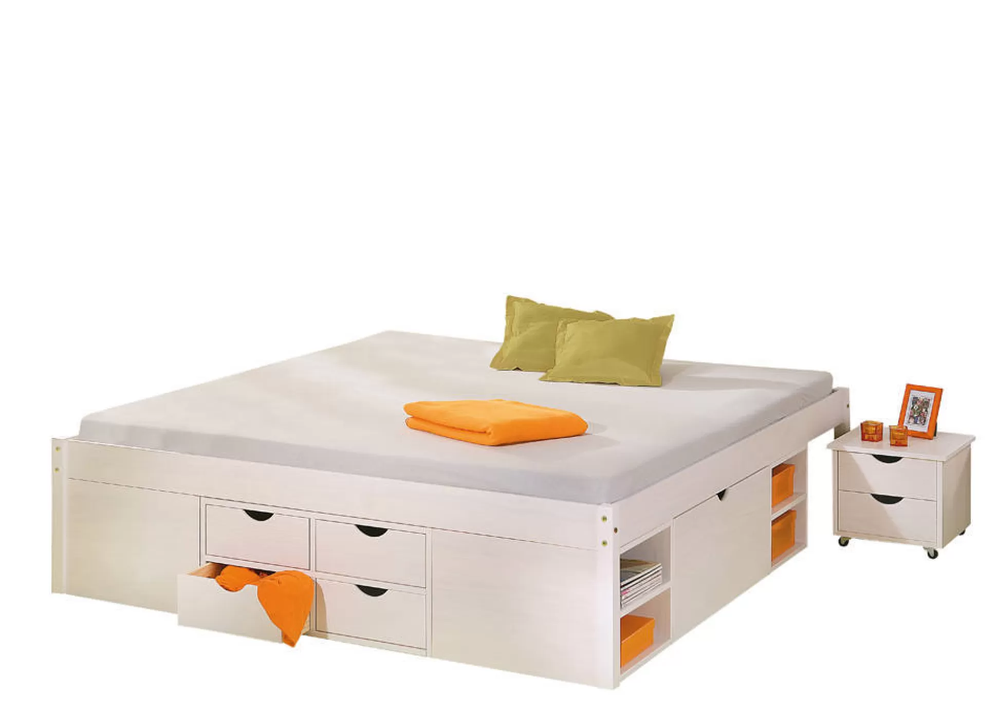 Dmora Letti Matrimoniali<Letto matrimoniale Konstanz, Sommier per camera da letto, Giroletto per stanza, Struttura porta materasso, 146x196 h48 cm,