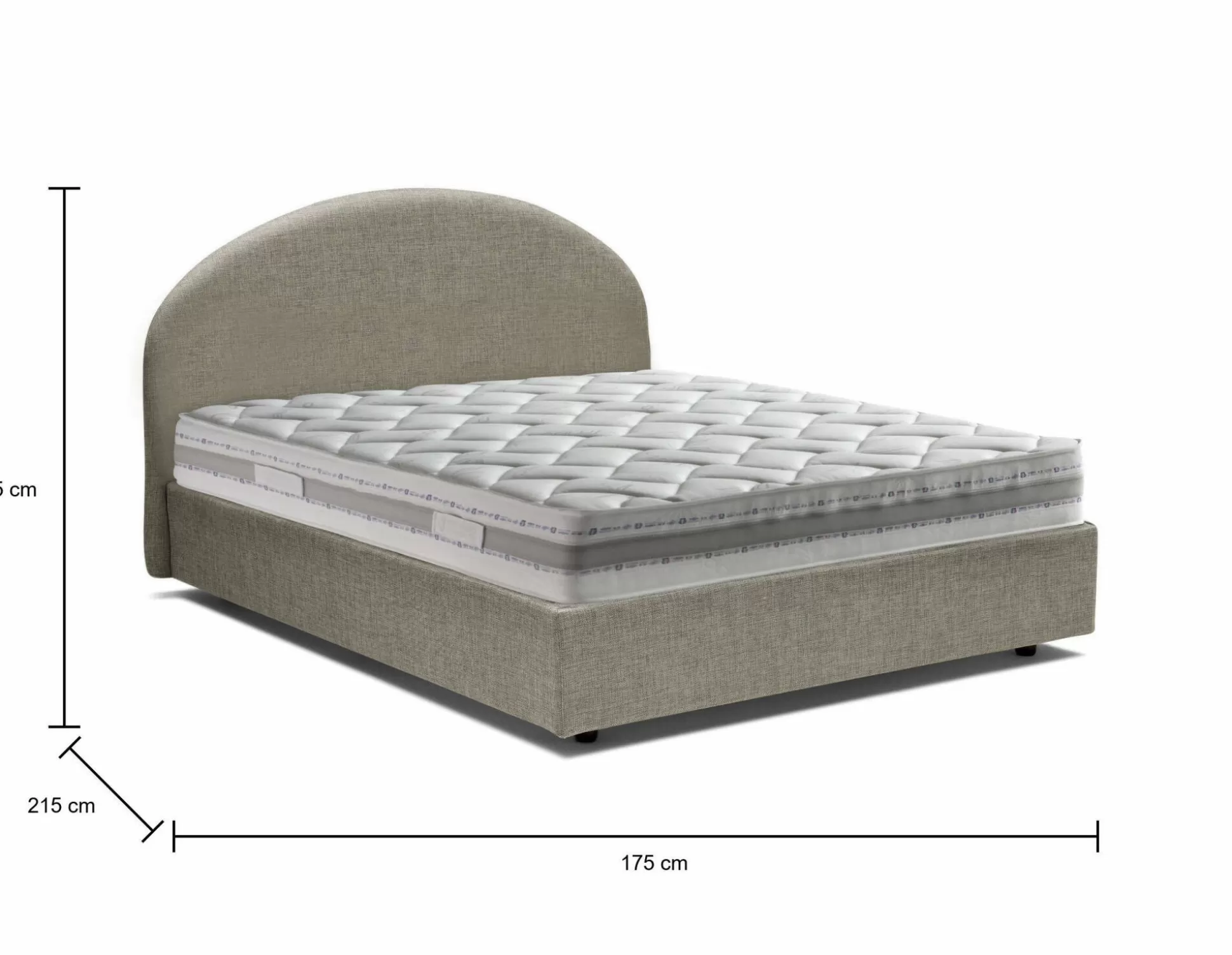 Dmora Letti Matrimoniali<Letto matrimoniale Melanite, con materasso Cm 160x200 incluso,