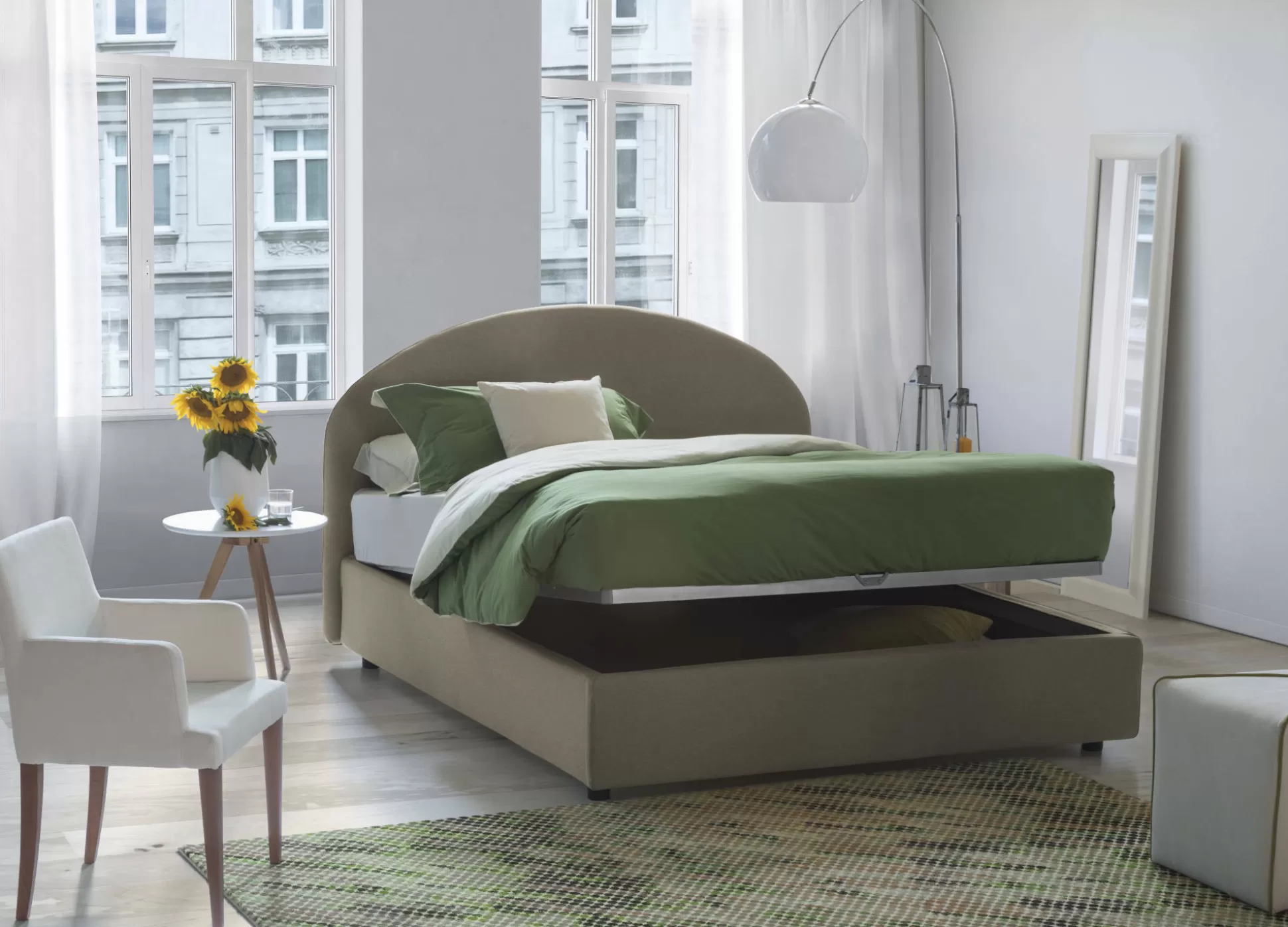 Dmora Letti Matrimoniali<Letto matrimoniale Melanite, con materasso Cm 160x200 incluso,
