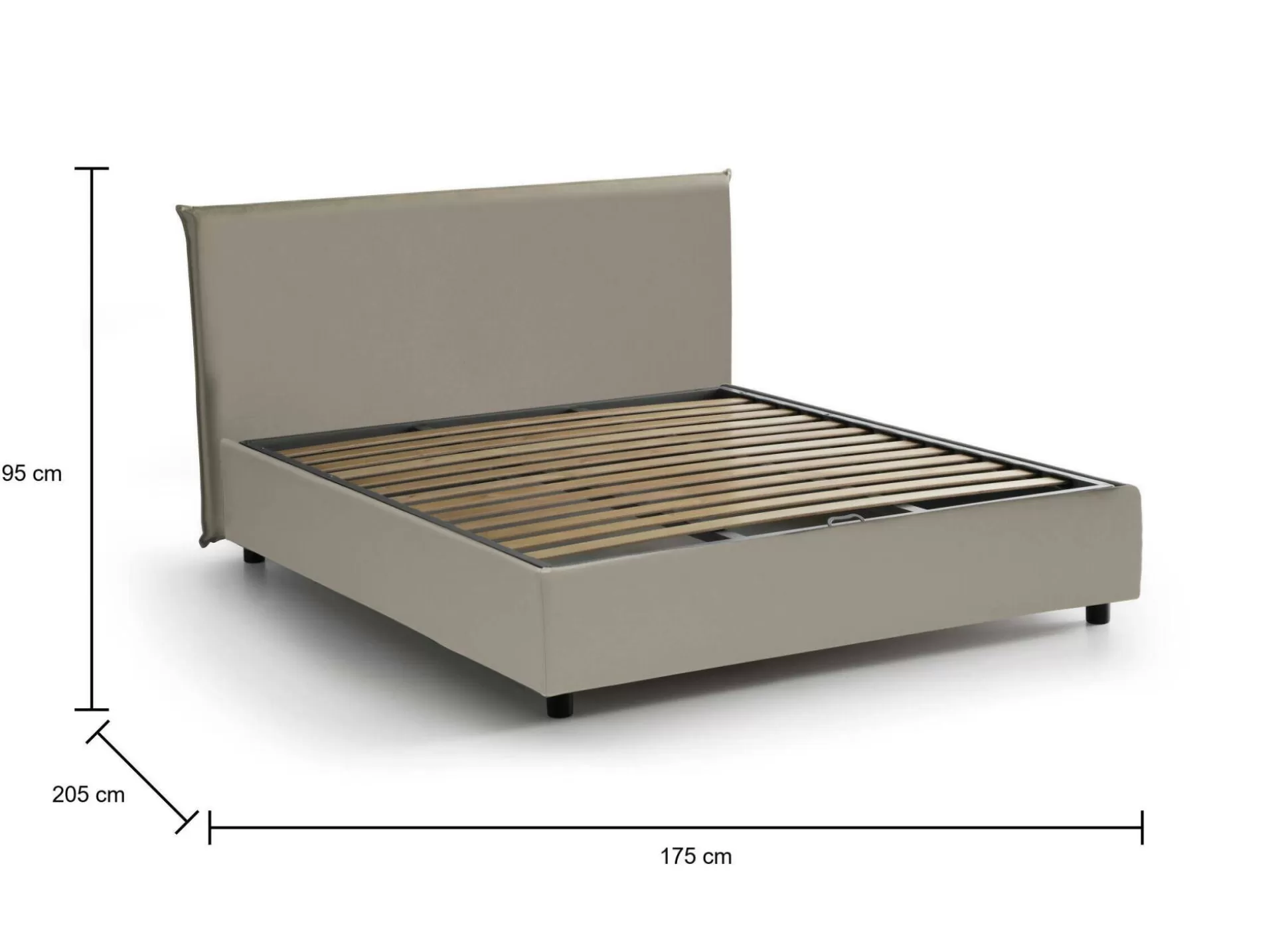 Dmora Letti Matrimoniali<Letto matrimoniale Scolecite, adatto per materasso Cm 160x190,