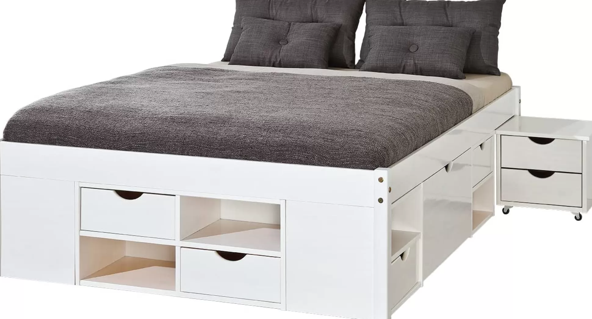 Dmora Letti Matrimoniali<Letto matrimoniale Zwickau, Sommier per camera da letto, Giroletto per stanza, Struttura porta materasso, 146x209 h48 cm,