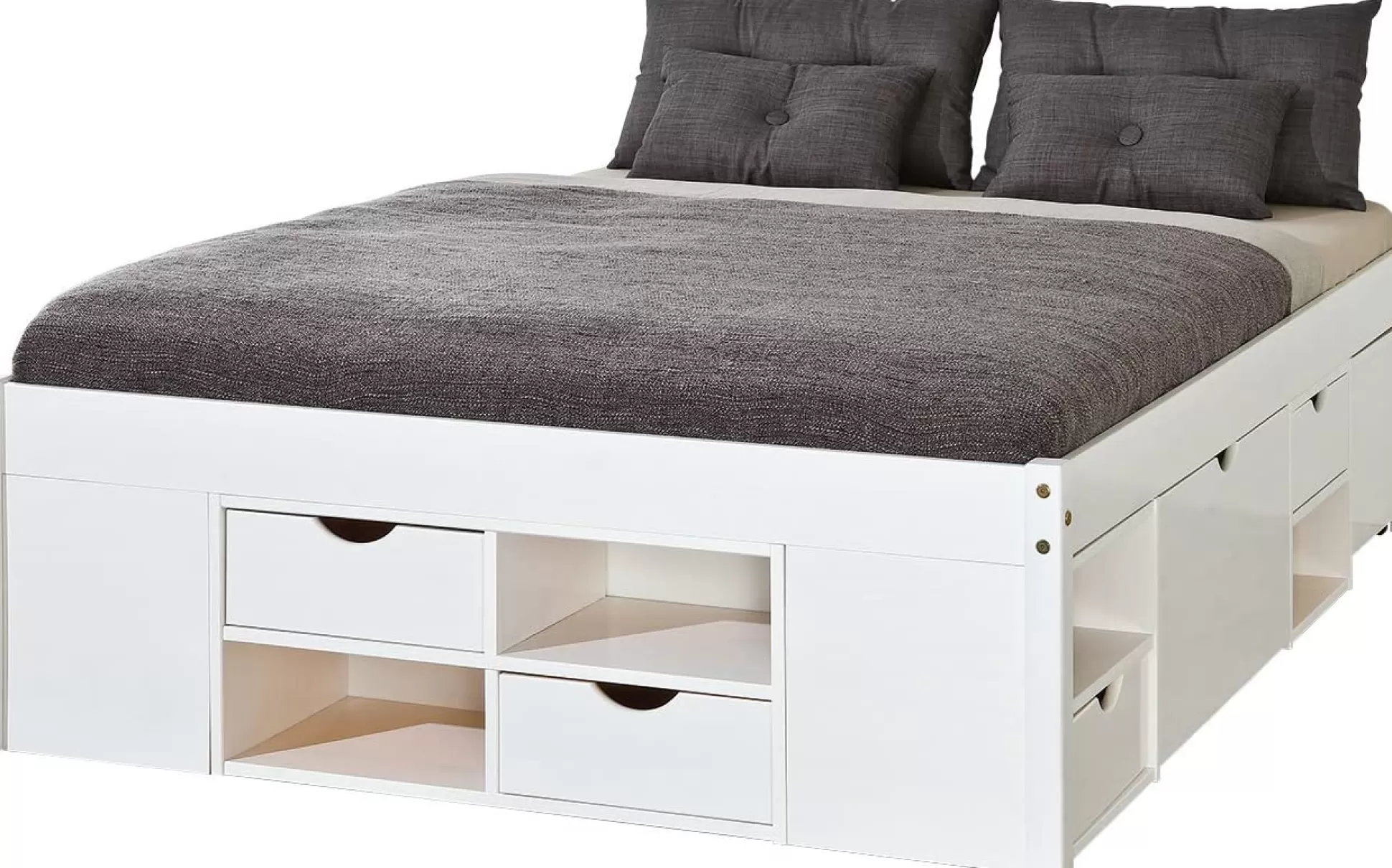 Dmora Letti Matrimoniali<Letto matrimoniale Zwickau, Sommier per camera da letto, Giroletto per stanza, Struttura porta materasso, 146x209 h48 cm,