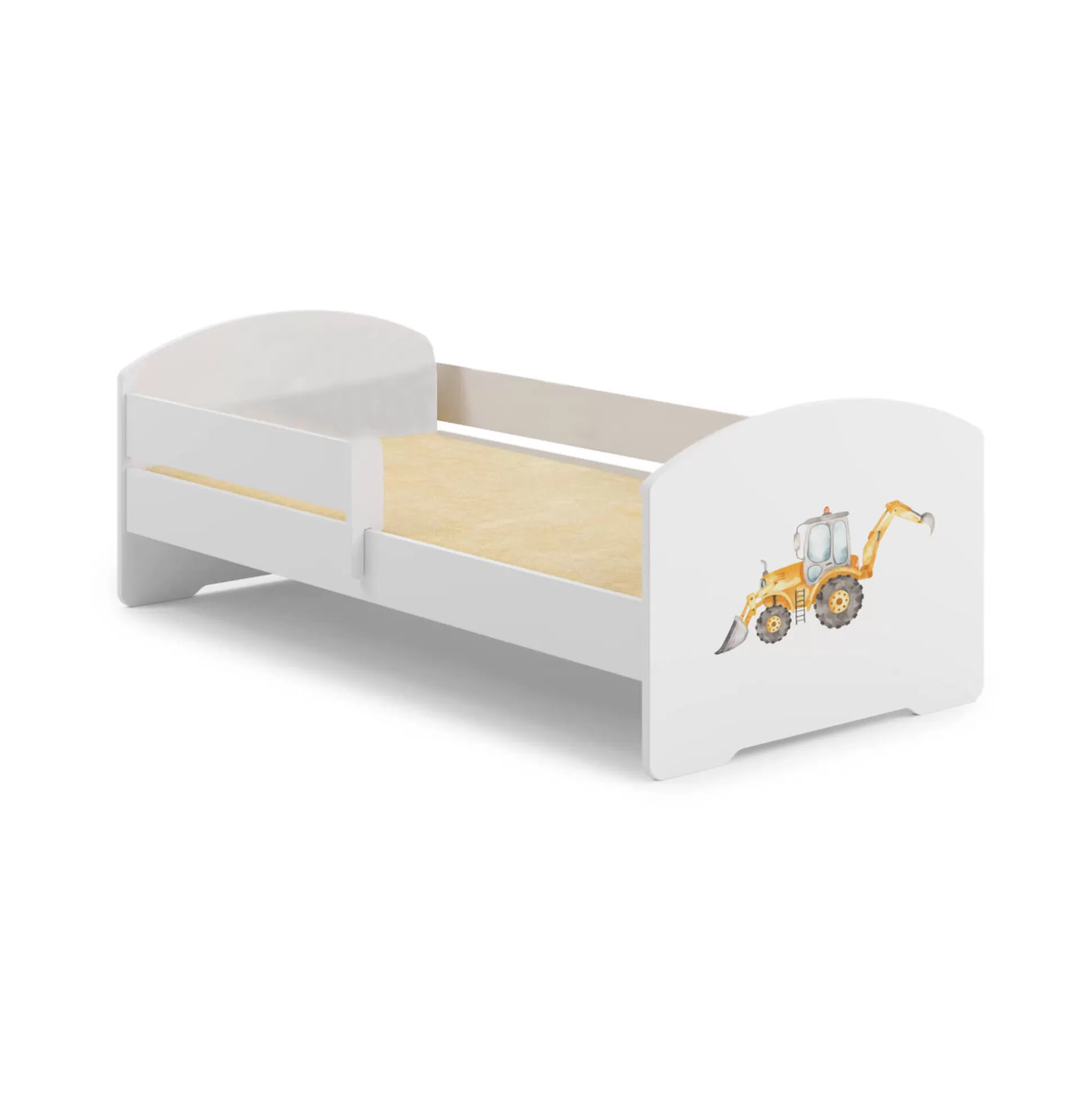 Dmora Letti Singoli<Letto per bambini Debby, 77x144 h56 cm, con Escavatore