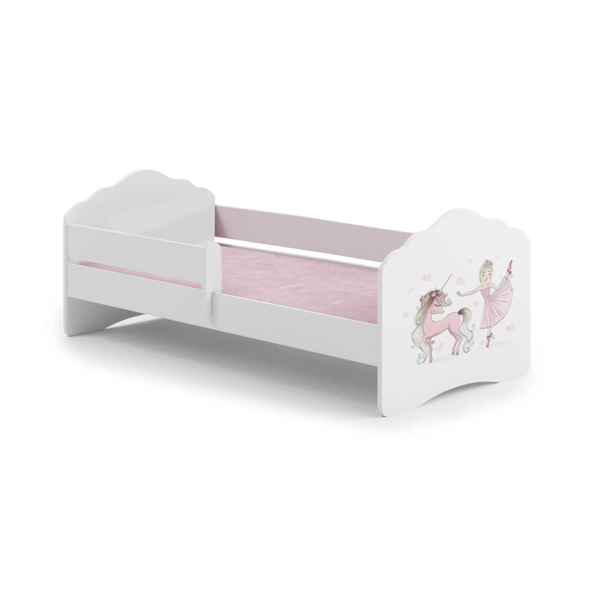 Dmora Letti Singoli<Letto per bambini Komen, 85x164 h63 cm, con unicorno