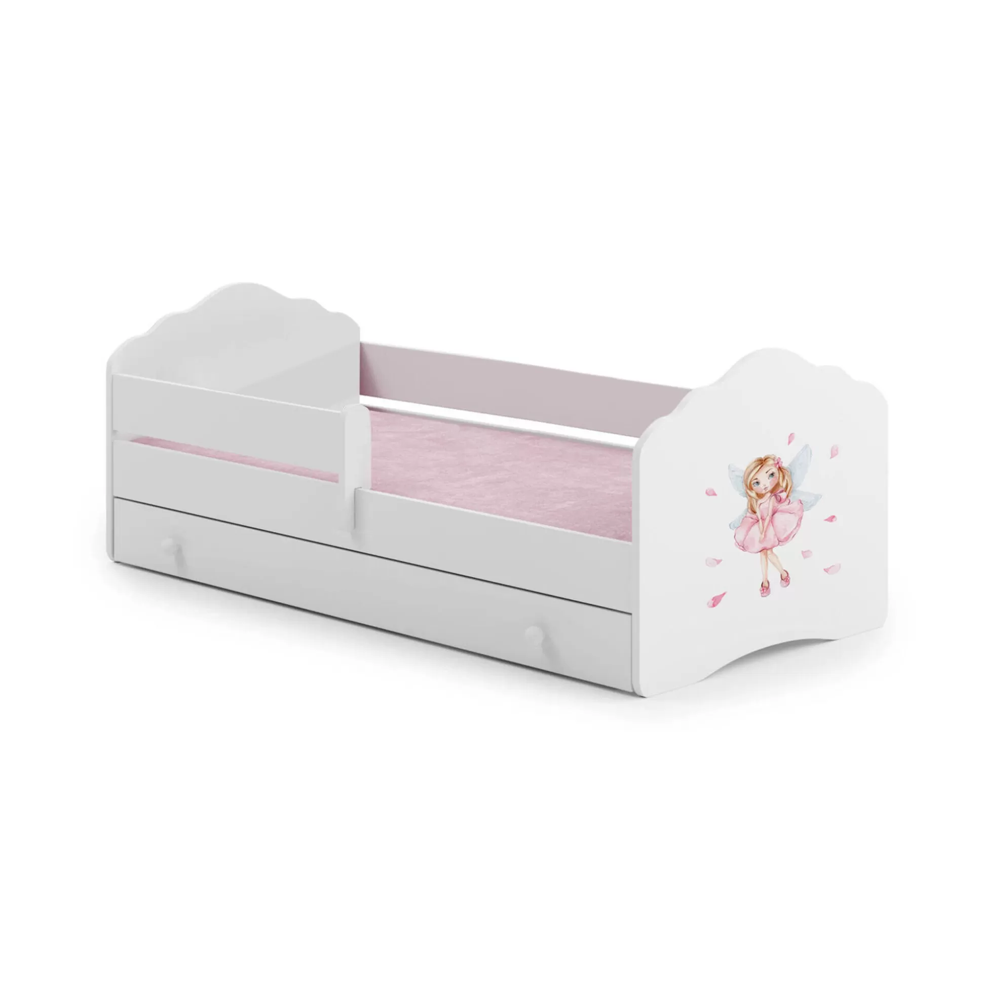 Dmora Letti Singoli<Letto per bambini Rene, 85x164 h63 cm, con fatina