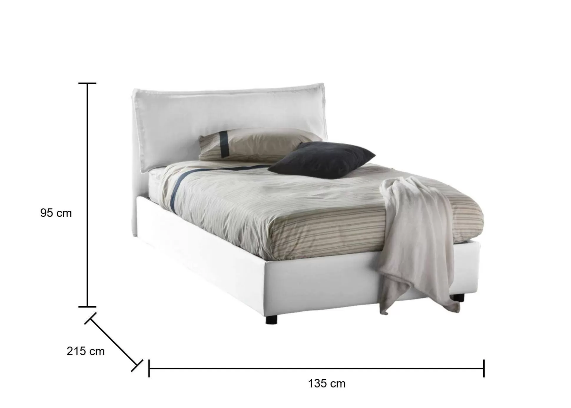 Dmora Letti Piazza E Mezza<Letto piazza e mezza Abbygale, con materasso Cm 120x200 incluso,