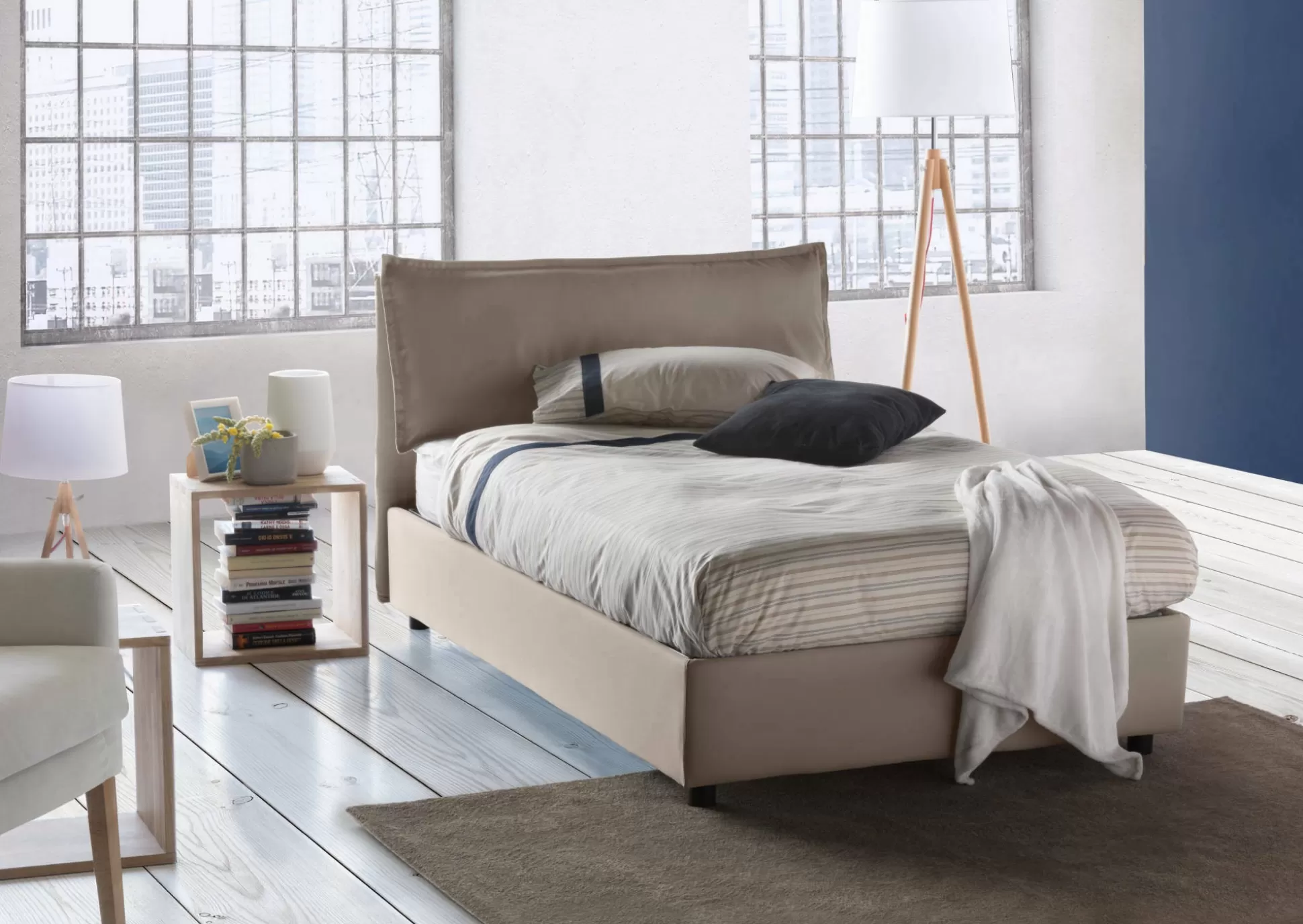 Dmora Letti Piazza E Mezza<Letto piazza e mezza Abbygale, con materasso Cm 120x200 incluso,