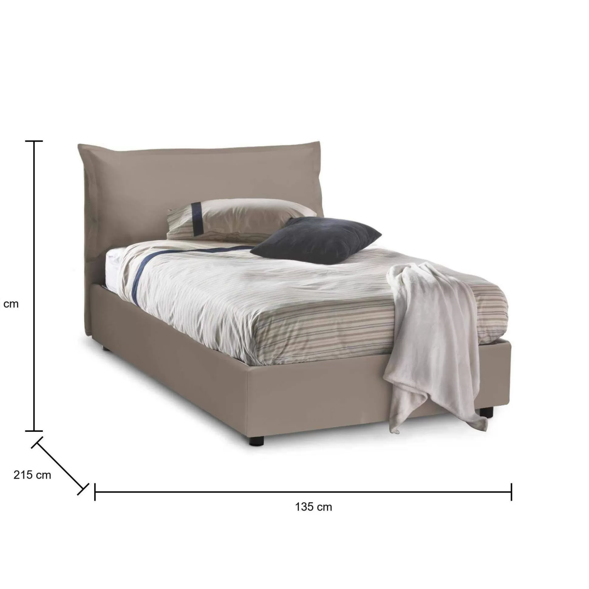 Dmora Letti Piazza E Mezza<Letto piazza e mezza Aconito, con materasso Cm 120x200 incluso,