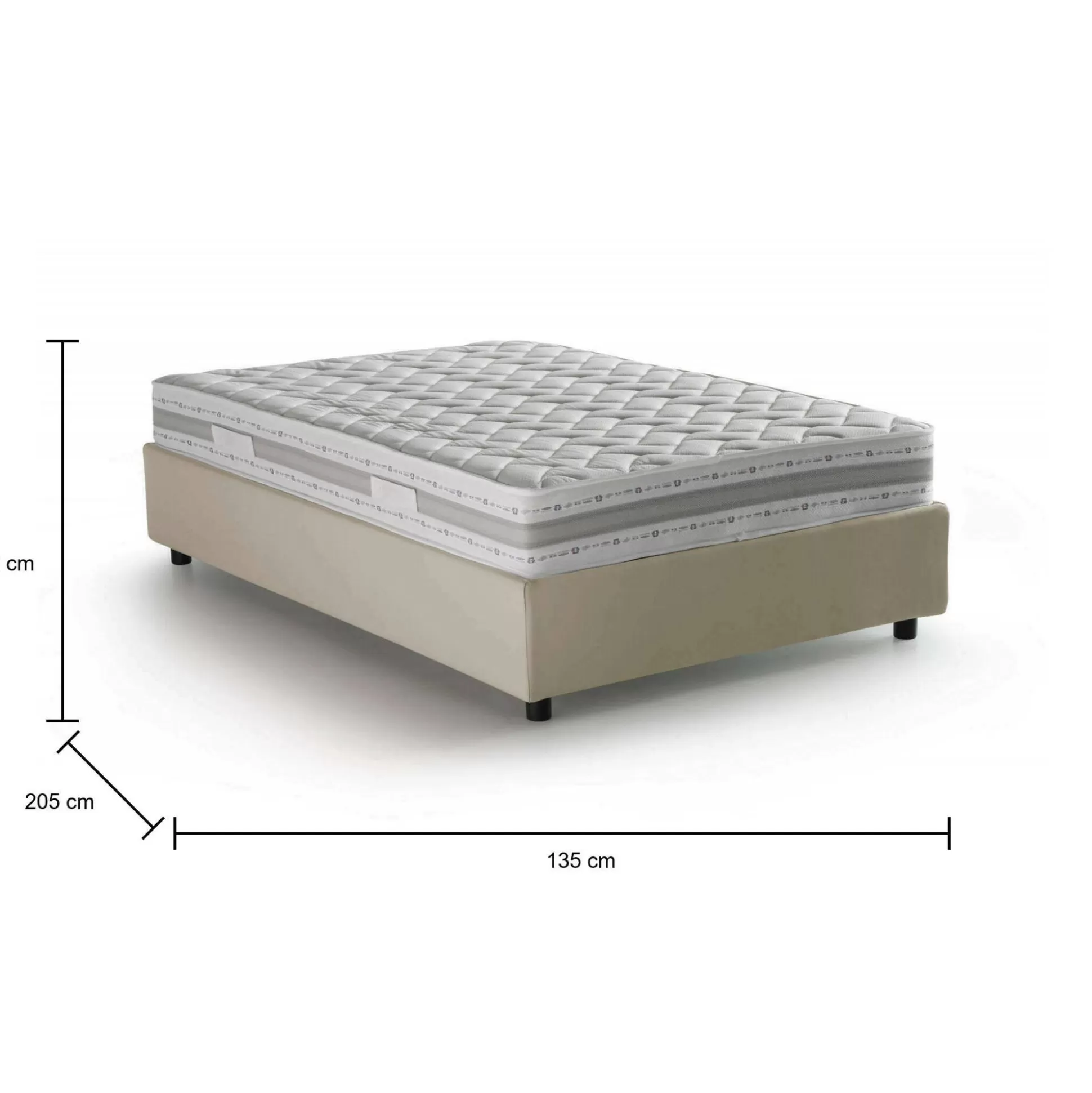 Dmora Letti Piazza E Mezza<Letto piazza e mezza Aftis, con materasso Cm 120x190 incluso,
