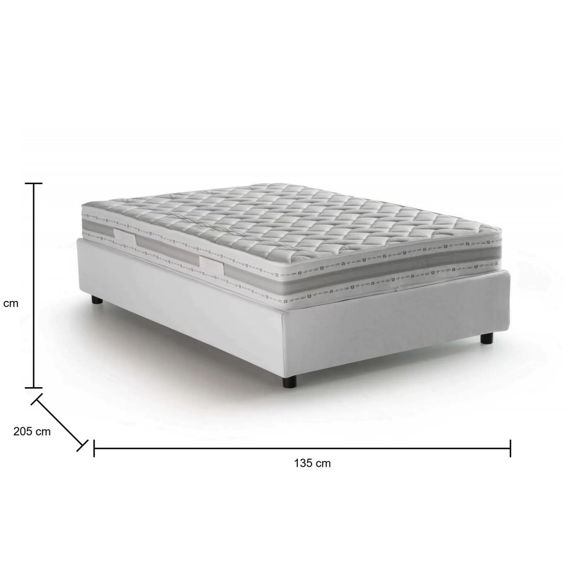 Dmora Letti Piazza E Mezza<Letto piazza e mezza Aftis, con materasso Cm 120x190 incluso,