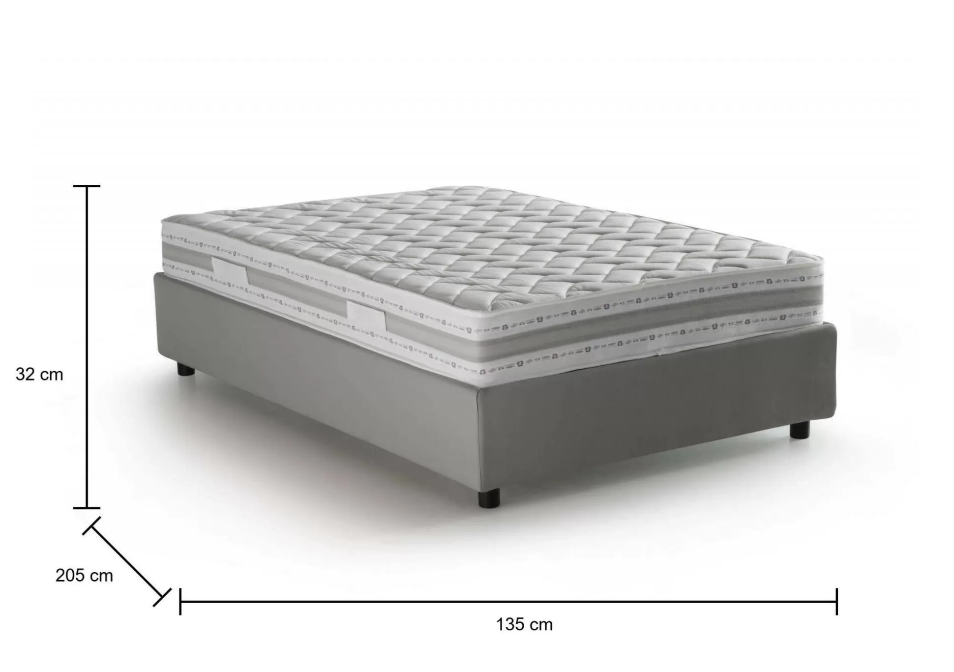 Dmora Letti Piazza E Mezza<Letto piazza e mezza Aftis, con materasso Cm 120x190 incluso,