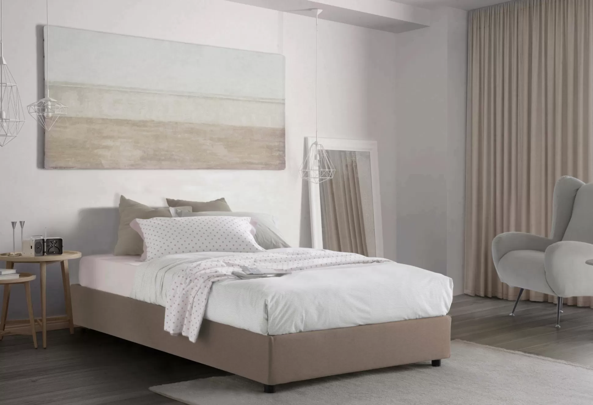 Dmora Letti Piazza E Mezza<Letto piazza e mezza Aftis, con materasso Cm 120x190 incluso,