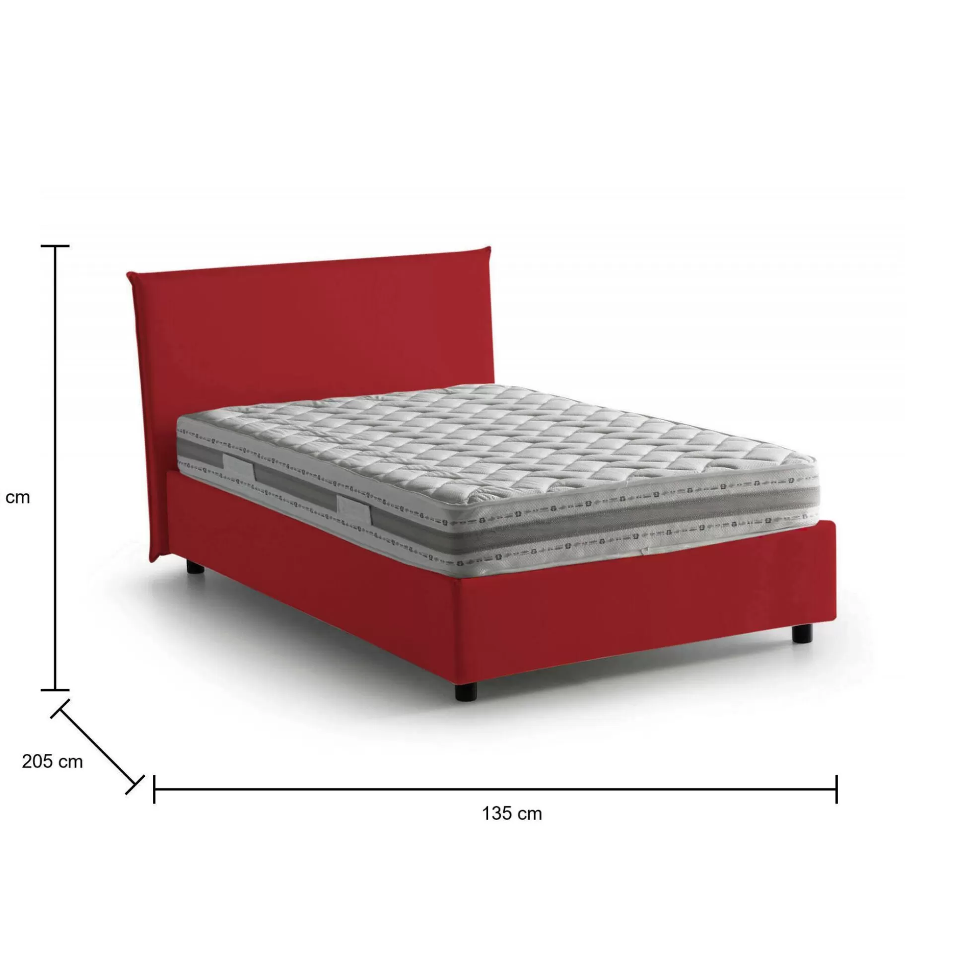 Dmora Letti Piazza E Mezza<Letto piazza e mezza Alush, con materasso Cm 120x190 incluso,