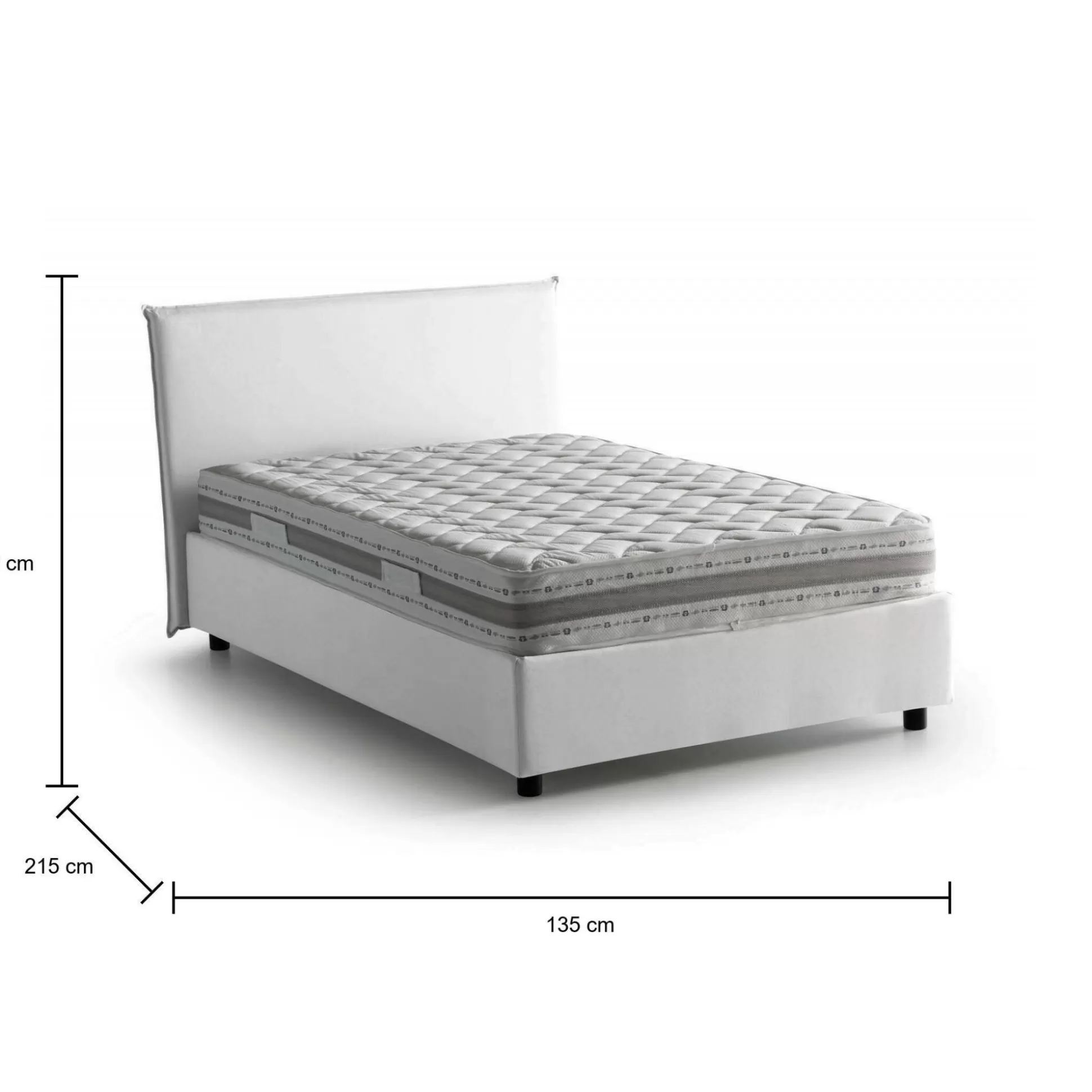 Dmora Letti Piazza E Mezza<Letto piazza e mezza Alvino, con materasso Cm 120x200 incluso,