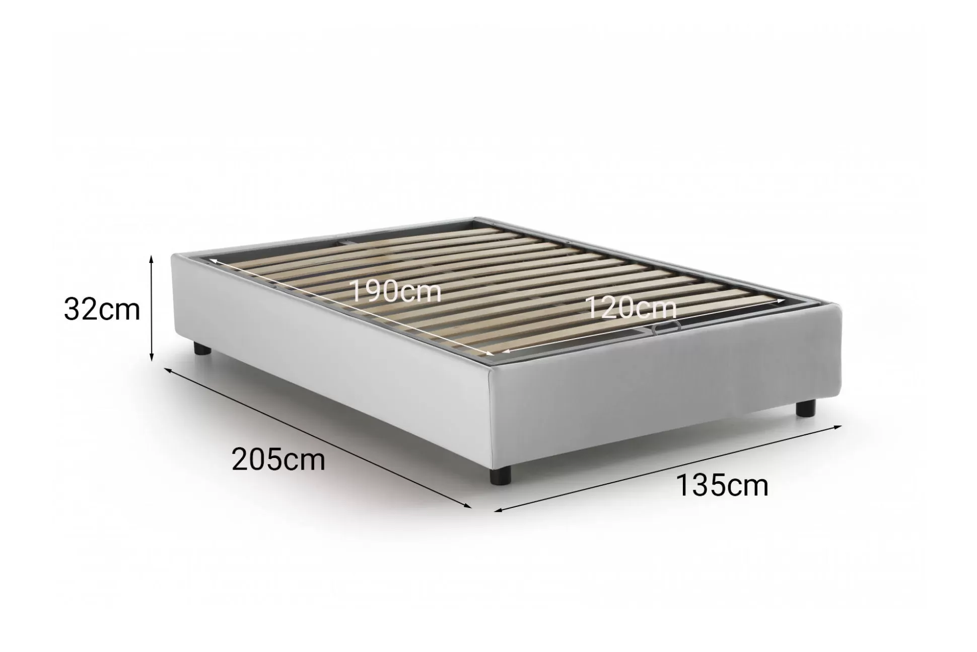 Dmora Letti Piazza E Mezza<Letto piazza e mezza Alvise, con materasso Cm 120x190 incluso,