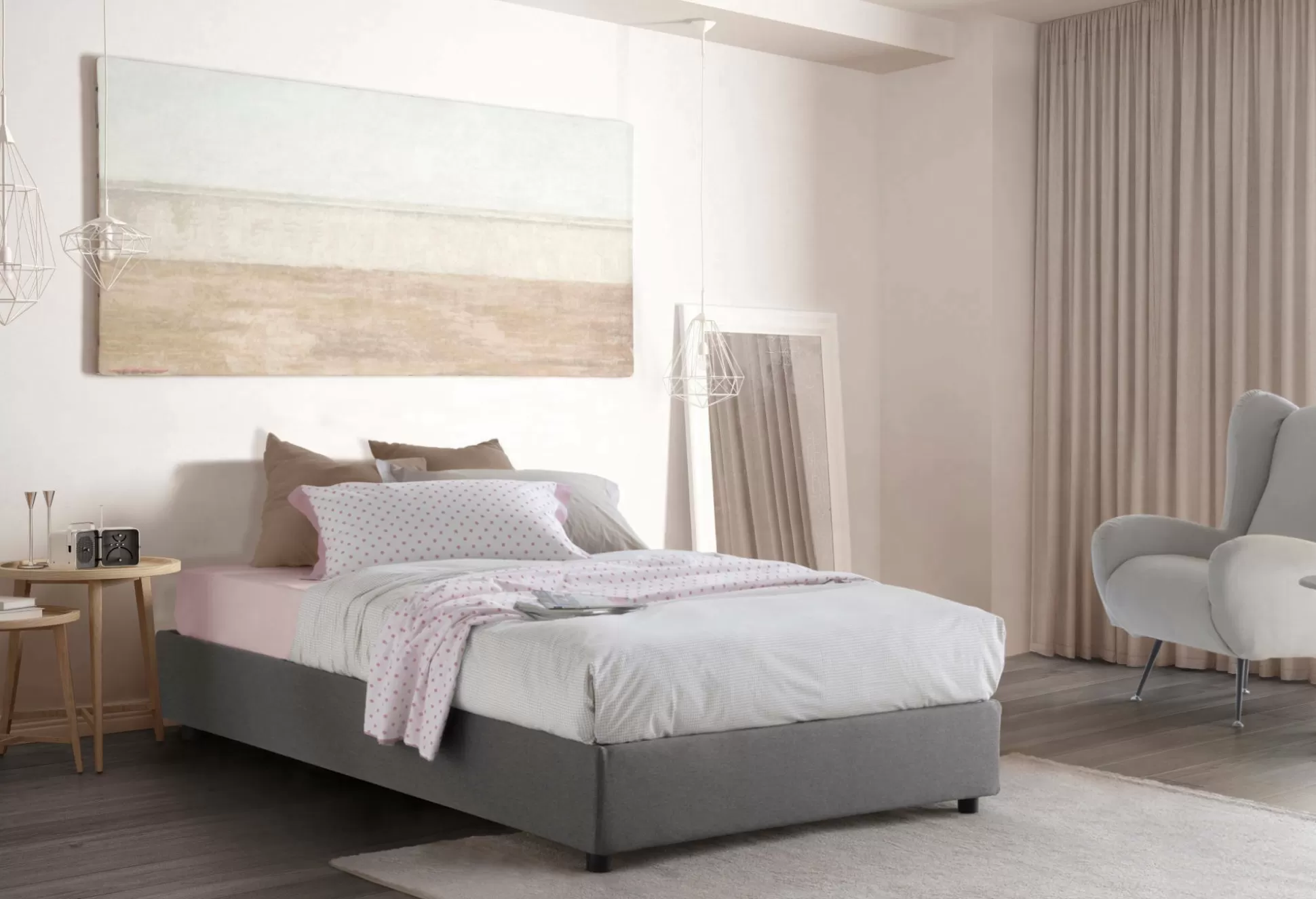 Dmora Letti Piazza E Mezza<Letto piazza e mezza Alvise, con materasso Cm 120x190 incluso,