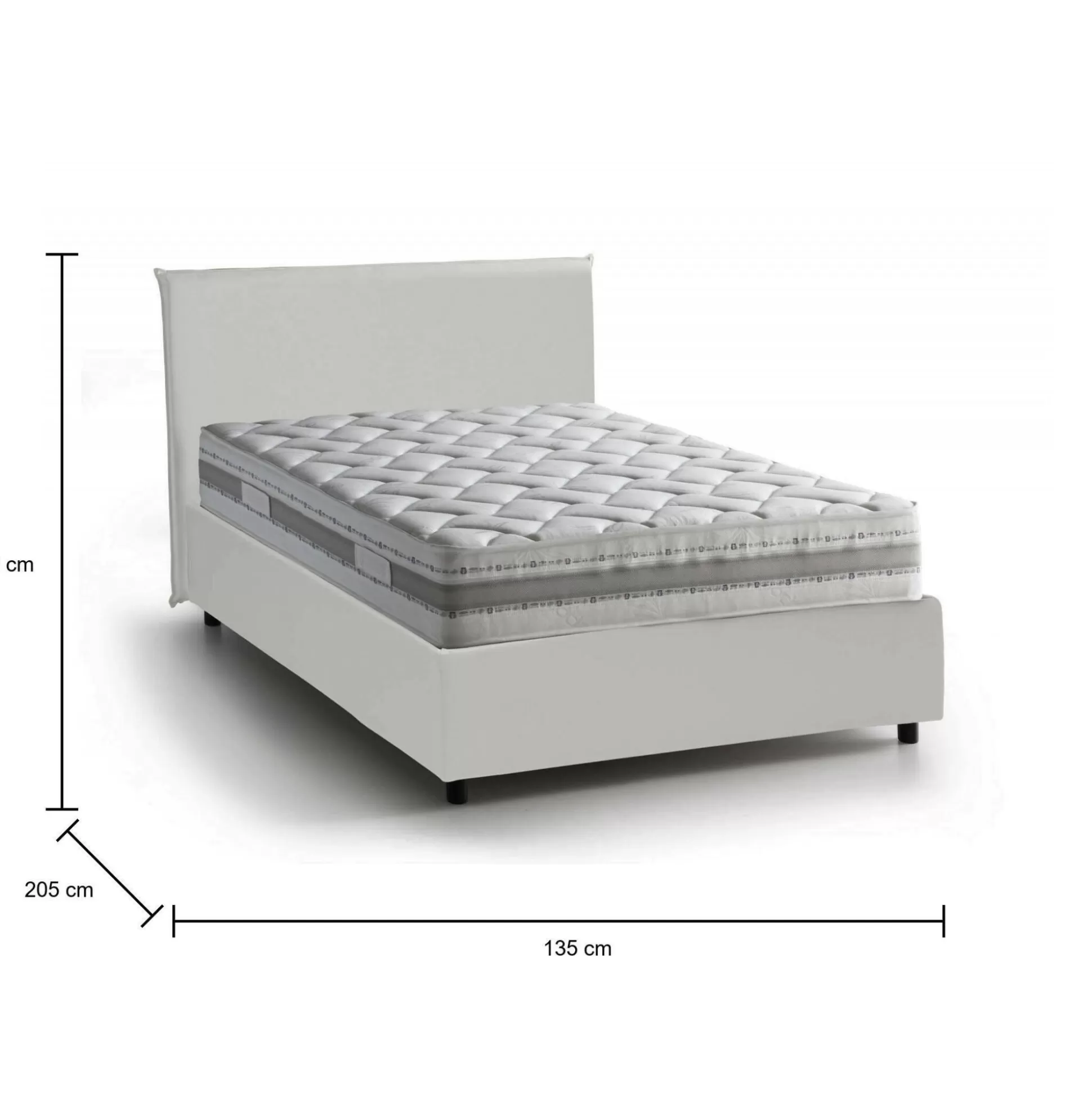Dmora Letti Piazza E Mezza<Letto piazza e mezza Ante, con materasso Cm 120x190 incluso,