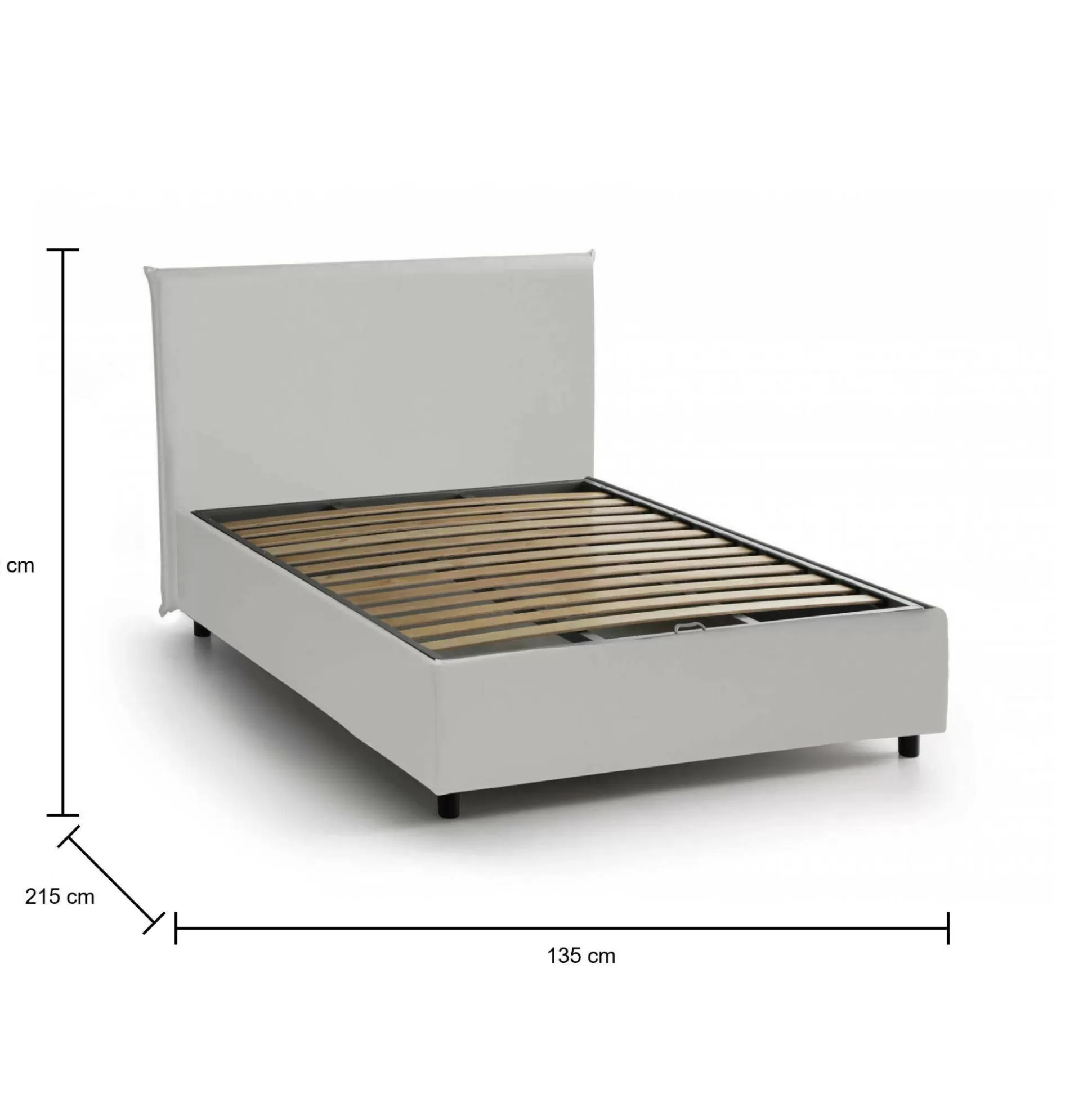 Dmora Letti Piazza E Mezza<Letto piazza e mezza April, adatto per materasso Cm 120x200,