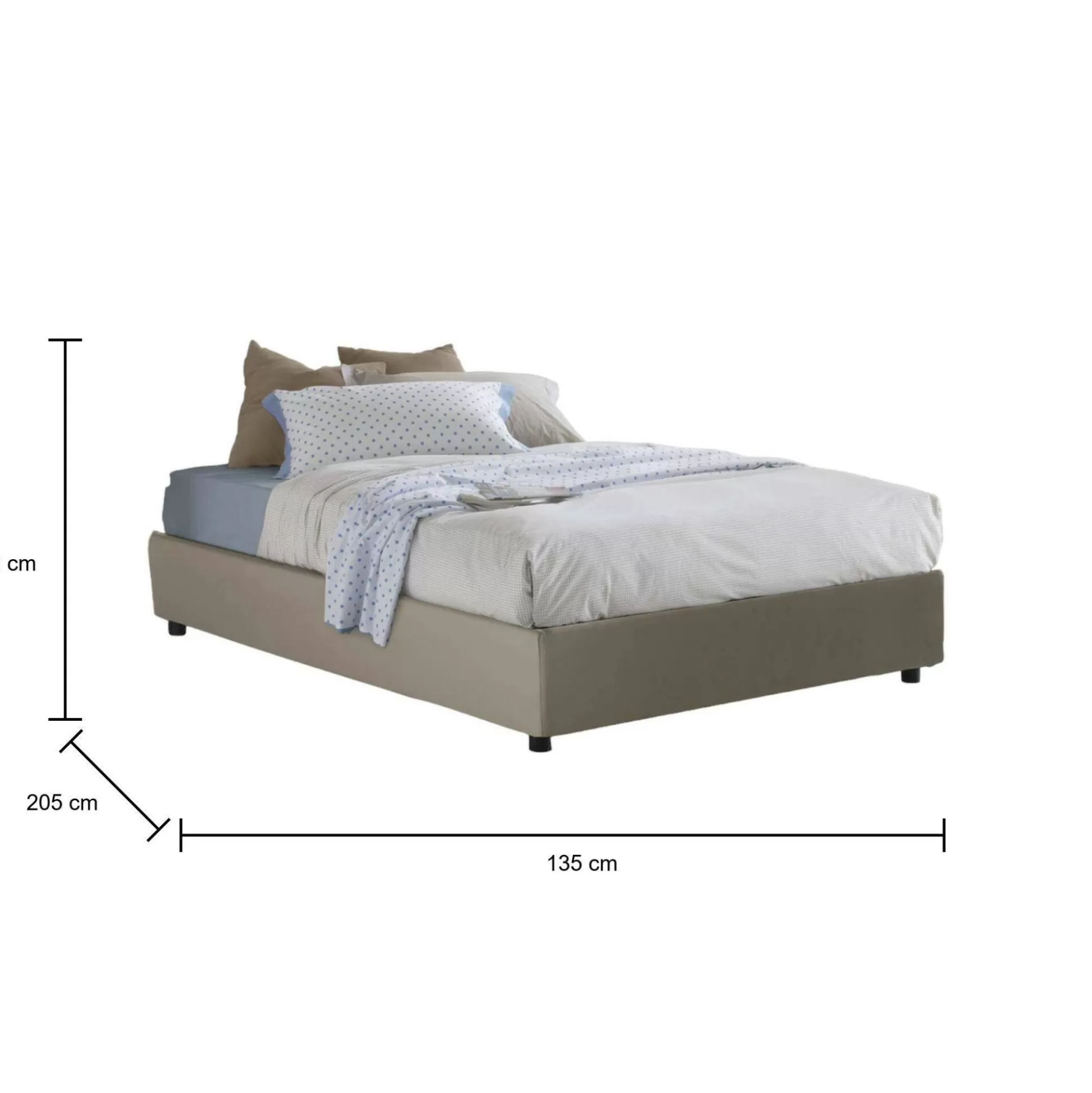 Dmora Letti Piazza E Mezza<Letto piazza e mezza Arbo, adatto per materasso Cm 120x190,