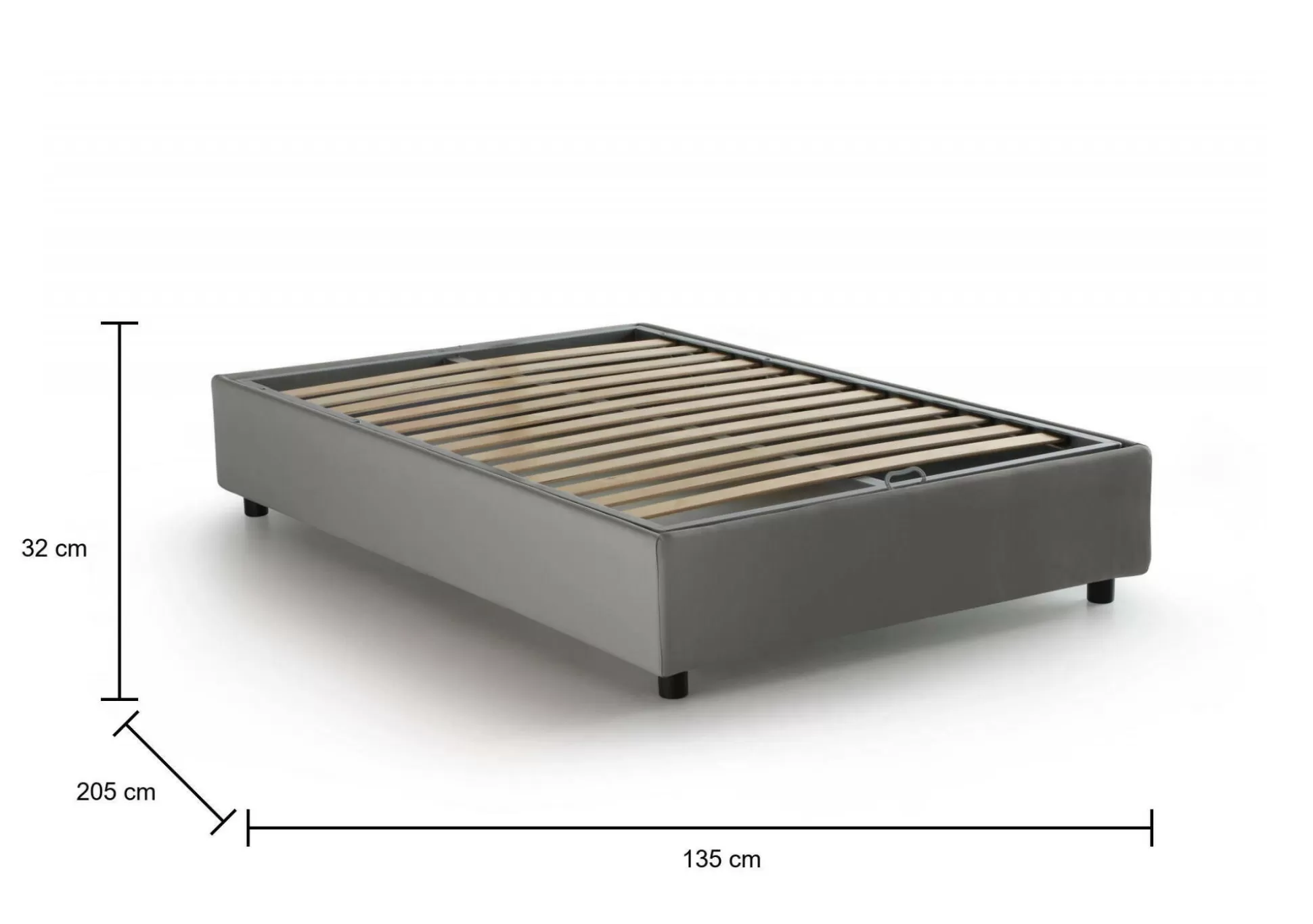 Dmora Letti Piazza E Mezza<Letto piazza e mezza Ariba, adatto per materasso Cm 120x190,