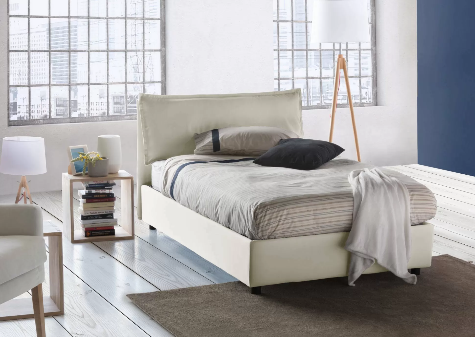 Dmora Letti Piazza E Mezza<Letto piazza e mezza Arnaldo, adatto per materasso Cm 120x200,