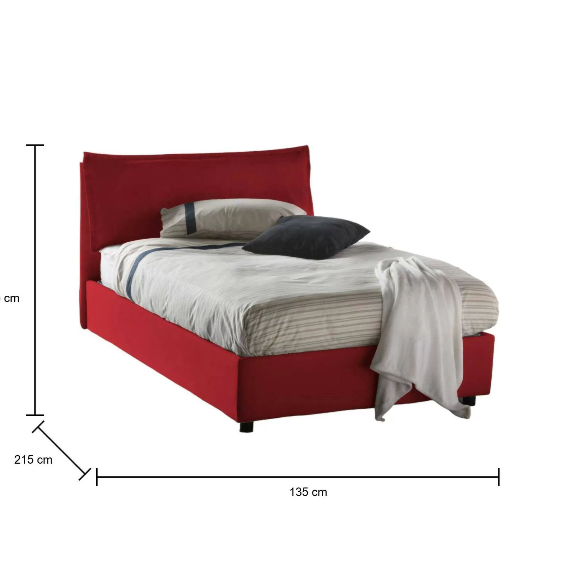 Dmora Letti Piazza E Mezza<Letto piazza e mezza Arnaldo, adatto per materasso Cm 120x200,
