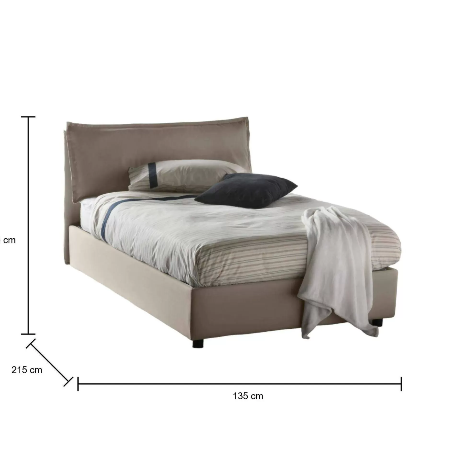 Dmora Letti Piazza E Mezza<Letto piazza e mezza Arnaldo, adatto per materasso Cm 120x200,