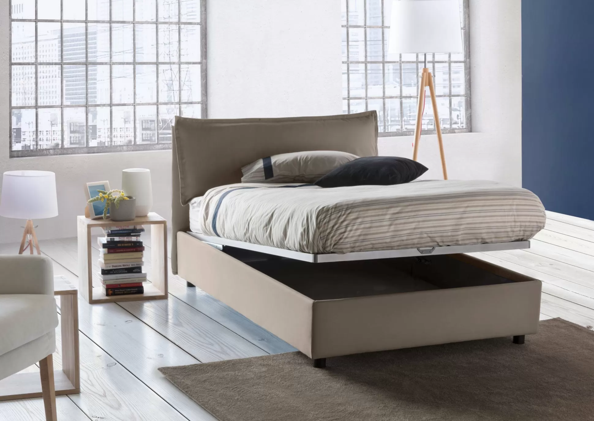 Dmora Letti Piazza E Mezza<Letto piazza e mezza Arnaldo, adatto per materasso Cm 120x200,