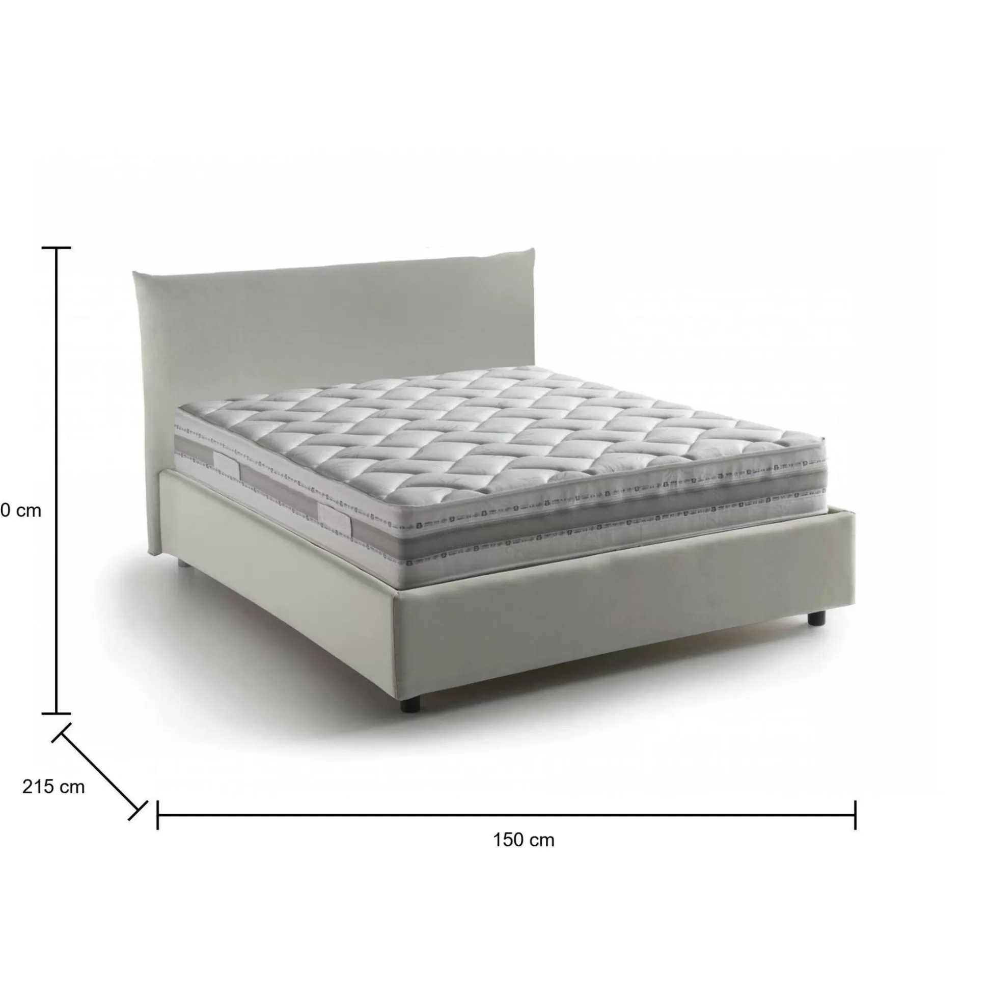 Dmora Letti Piazza E Mezza<Letto piazza e mezza Arpaise, con materasso Cm 120x190 incluso,