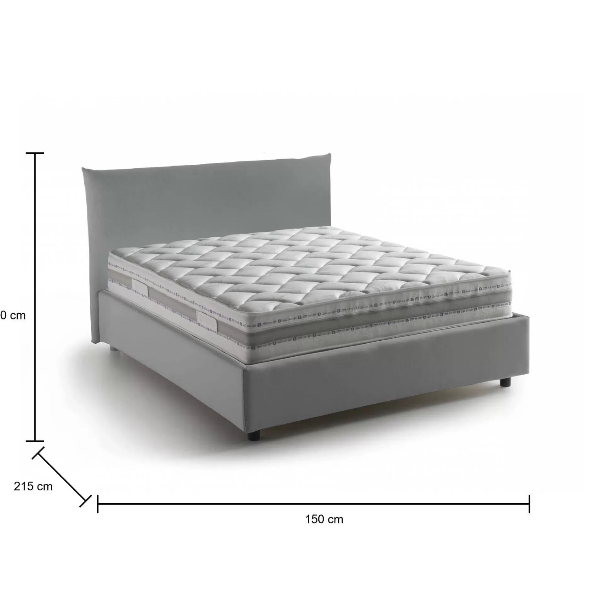 Dmora Letti Piazza E Mezza<Letto piazza e mezza Arpaise, con materasso Cm 120x190 incluso,