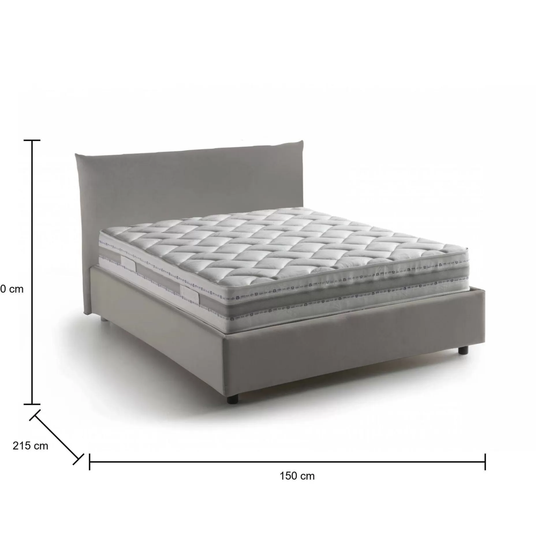 Dmora Letti Piazza E Mezza<Letto piazza e mezza Arpaise, con materasso Cm 120x190 incluso,