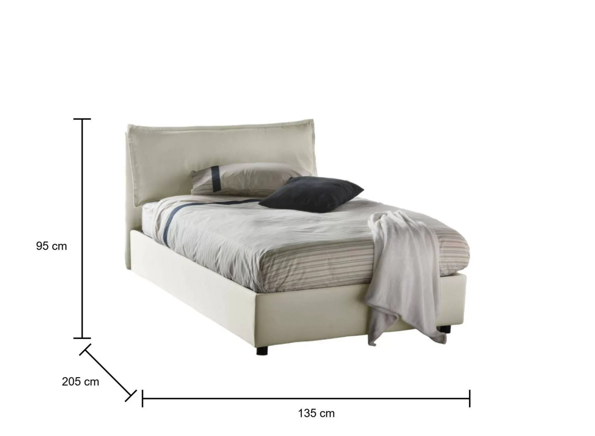Dmora Letti Piazza E Mezza<Letto piazza e mezza Attinia, con materasso Cm 120x190 incluso,