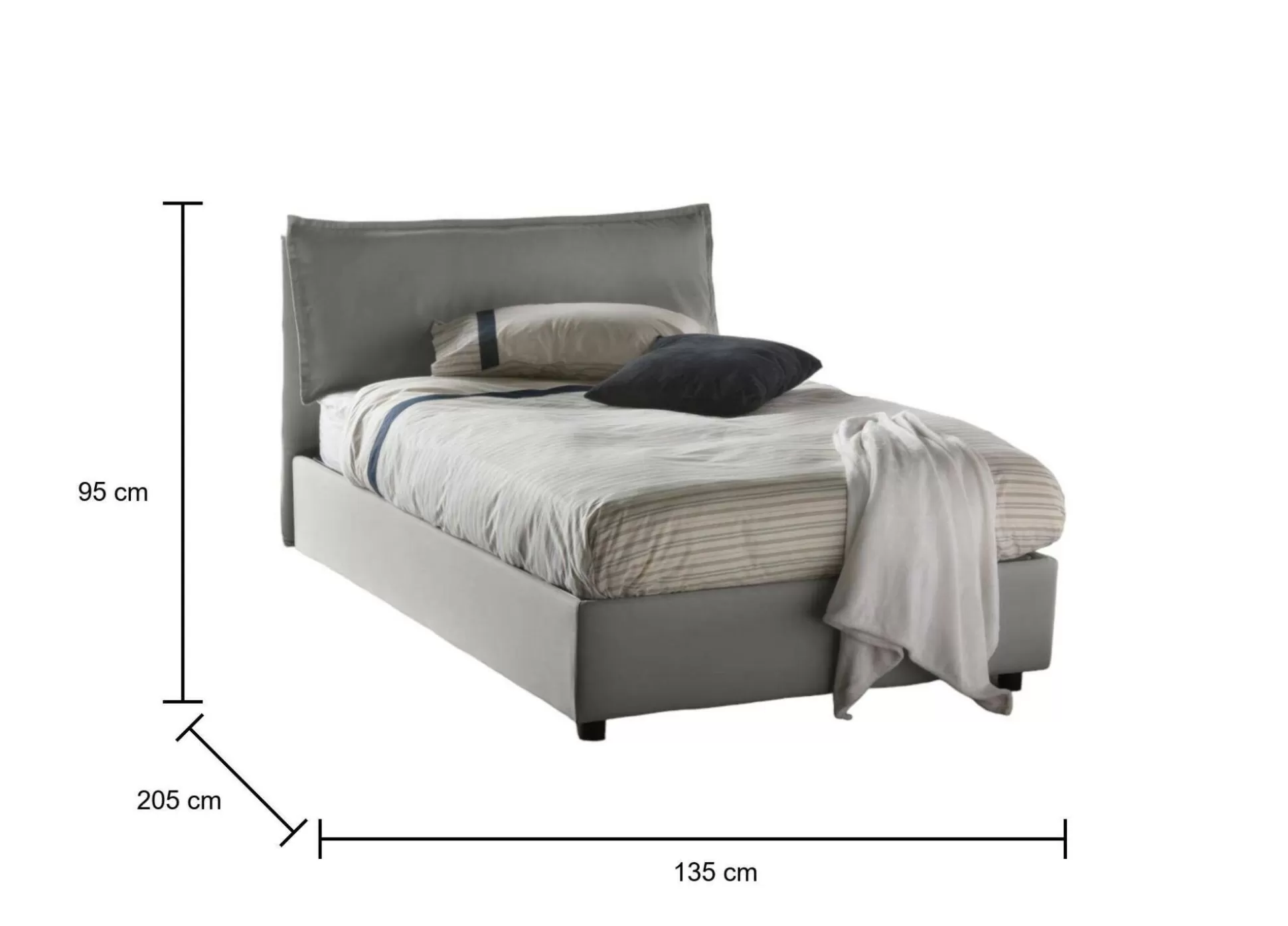 Dmora Letti Piazza E Mezza<Letto piazza e mezza Attinia, con materasso Cm 120x190 incluso,