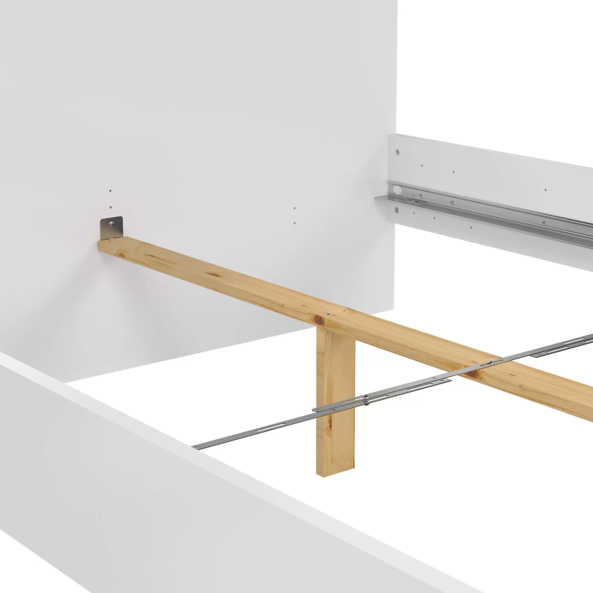 Dmora Letti Piazza E Mezza<Letto piazza e mezza Bora, 146x207 h80 cm, Bianco