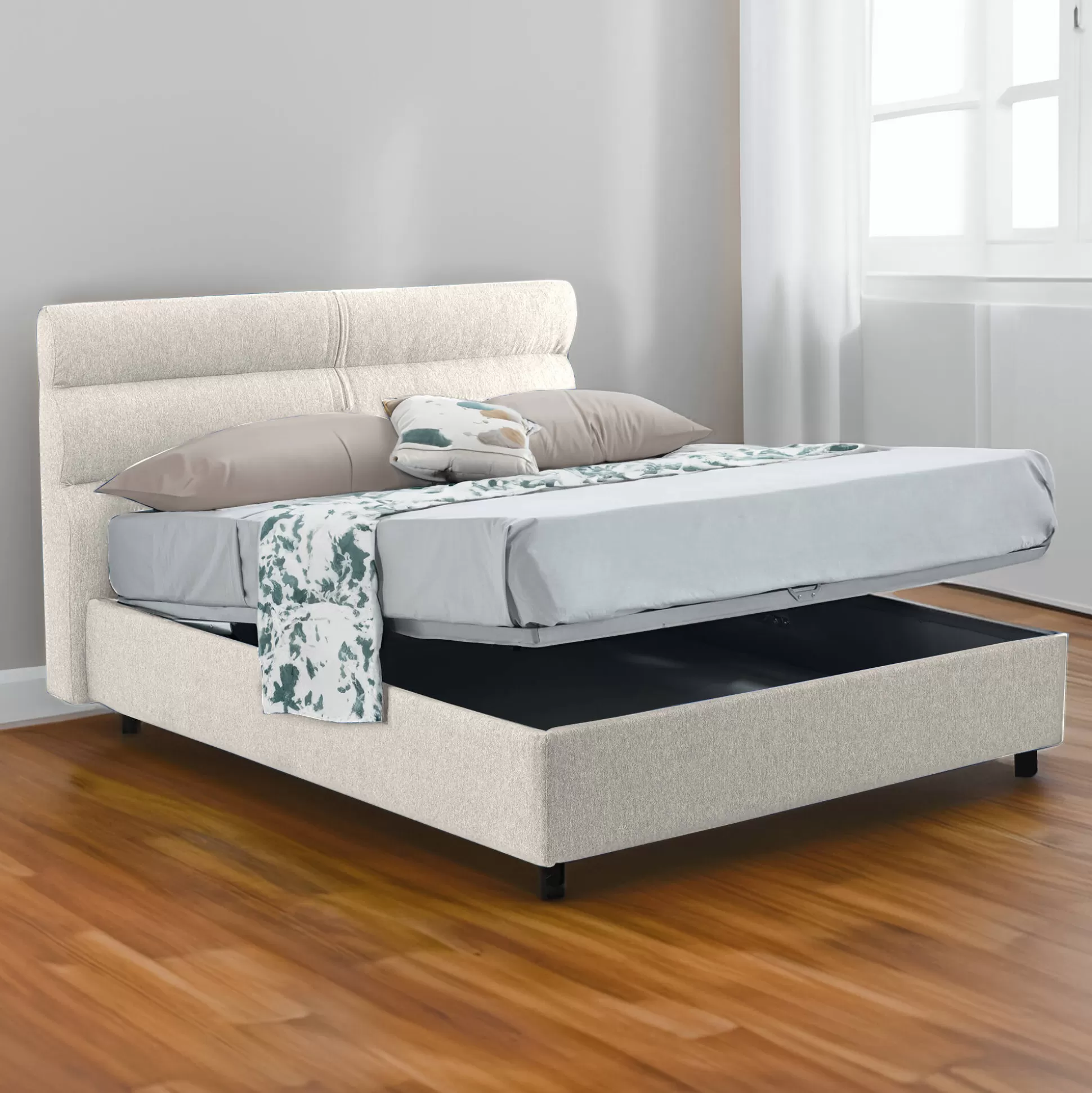 Dmora Letti Piazza E Mezza<Letto piazza e mezza Brinzio, Con materasso Cm 120x200 incluso,