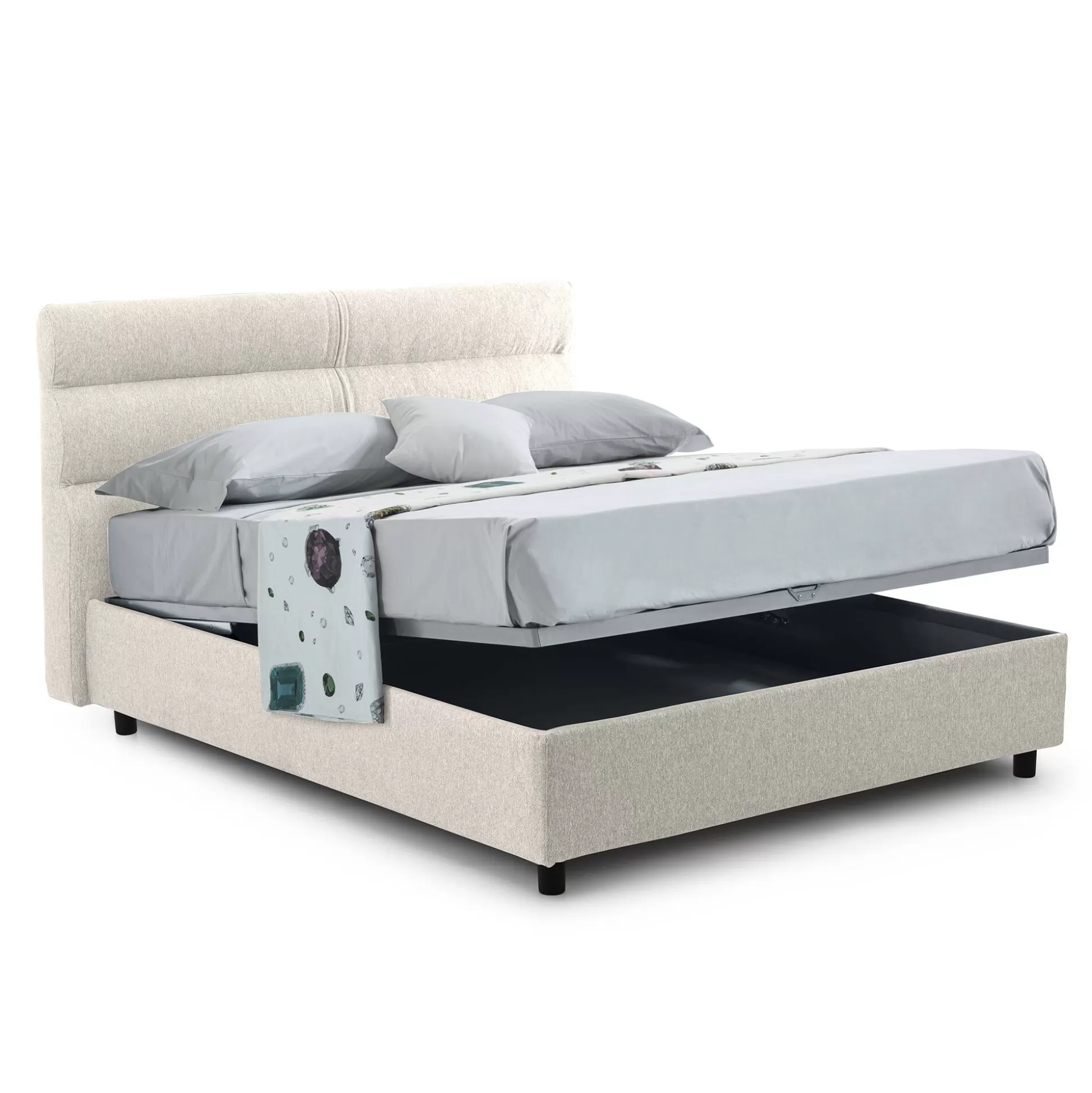 Dmora Letti Piazza E Mezza<Letto piazza e mezza Brinzio, Con materasso Cm 120x200 incluso,