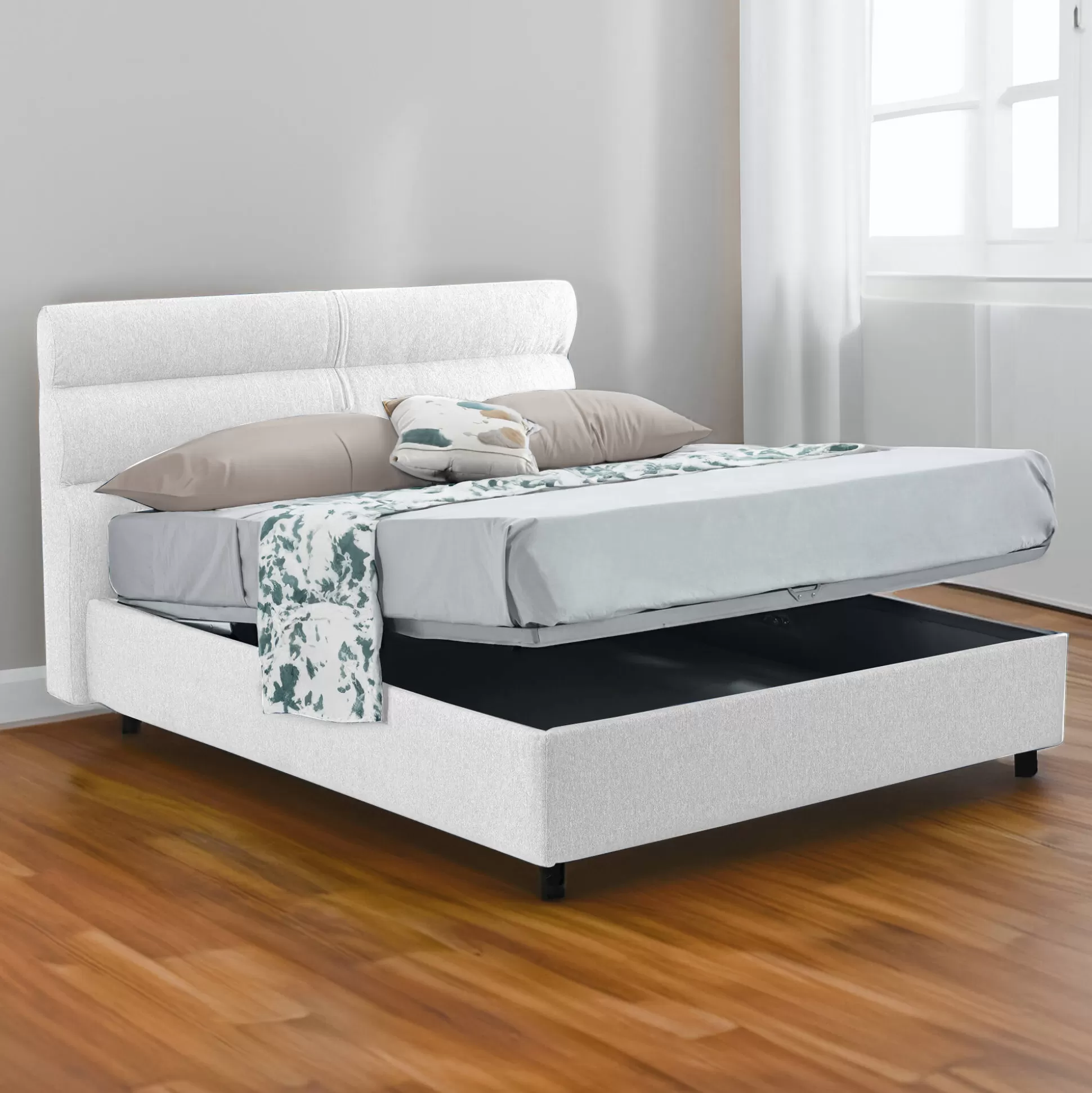 Dmora Letti Piazza E Mezza<Letto piazza e mezza Brinzio, Con materasso Cm 120x200 incluso,