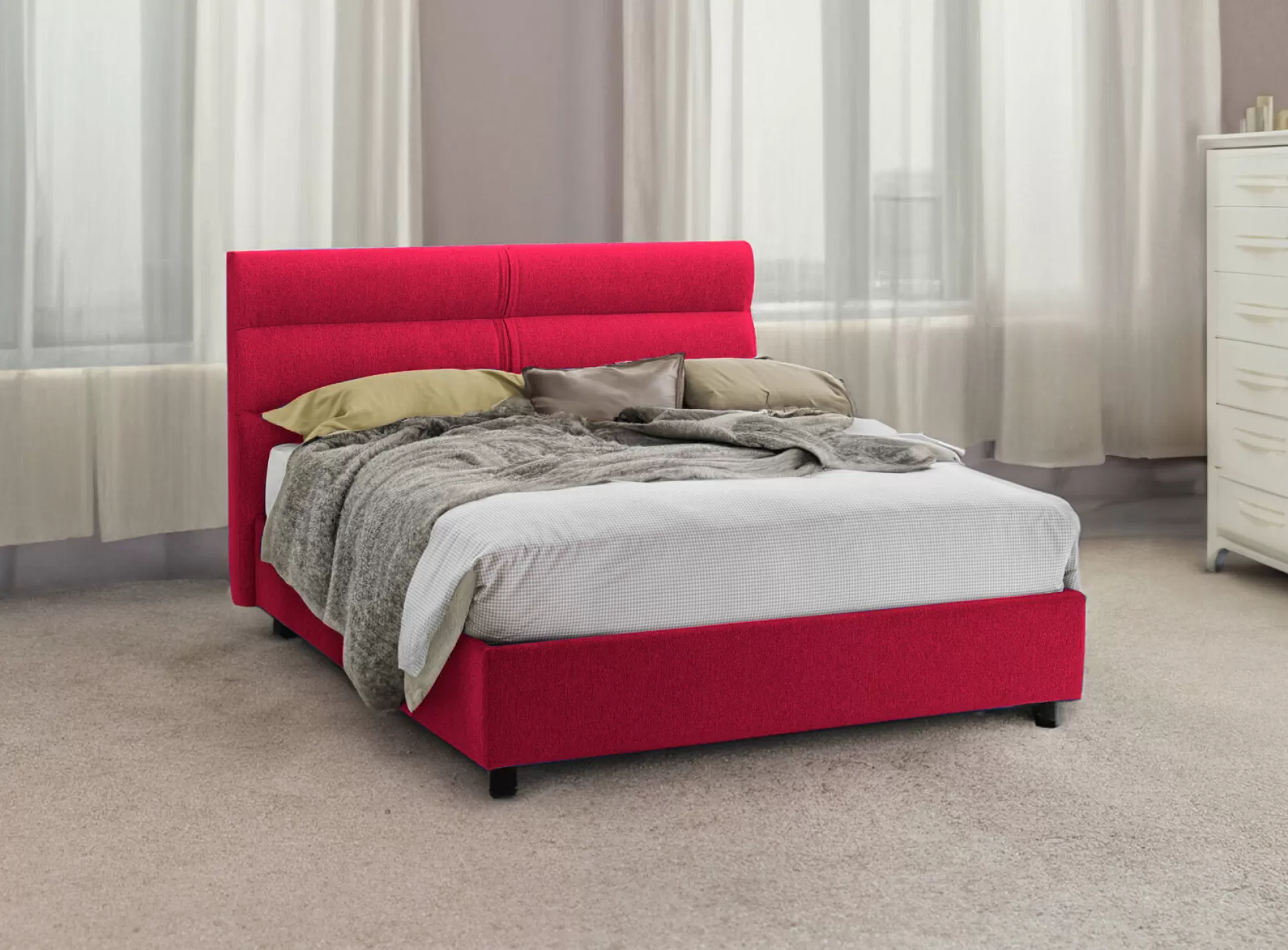 Dmora Letti Piazza E Mezza<Letto piazza e mezza Brinzio, Con materasso Cm 120x200 incluso,