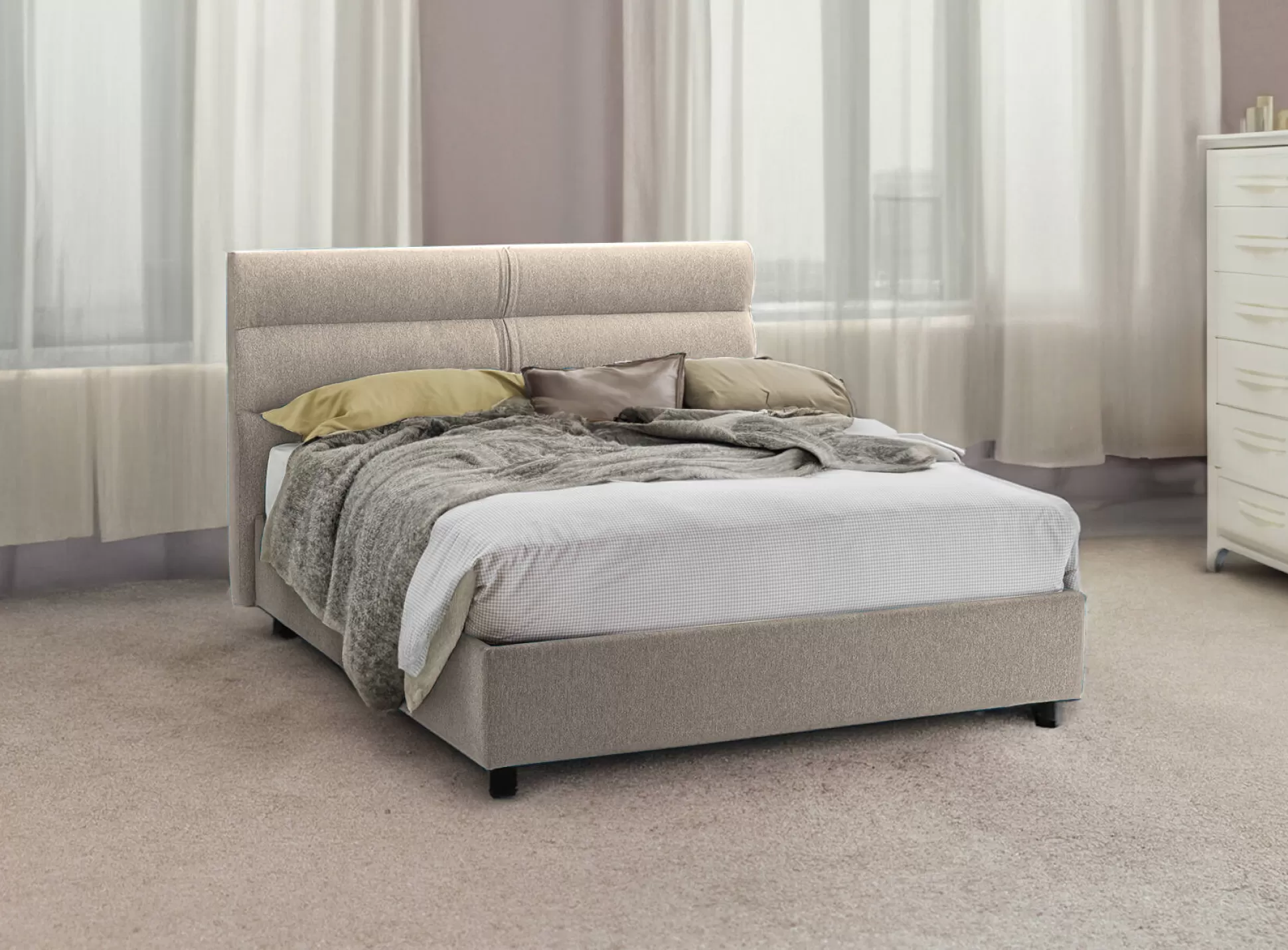 Dmora Letti Piazza E Mezza<Letto piazza e mezza Brinzio, Con materasso Cm 120x200 incluso,