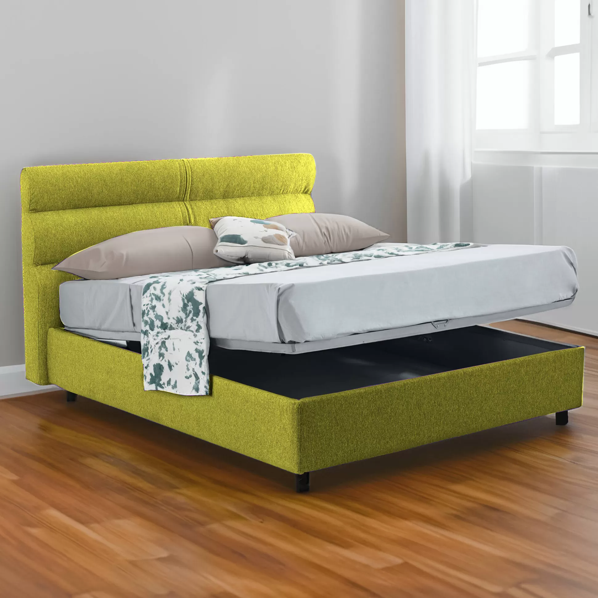 Dmora Letti Piazza E Mezza<Letto piazza e mezza Brinzio, Con materasso Cm 120x200 incluso,