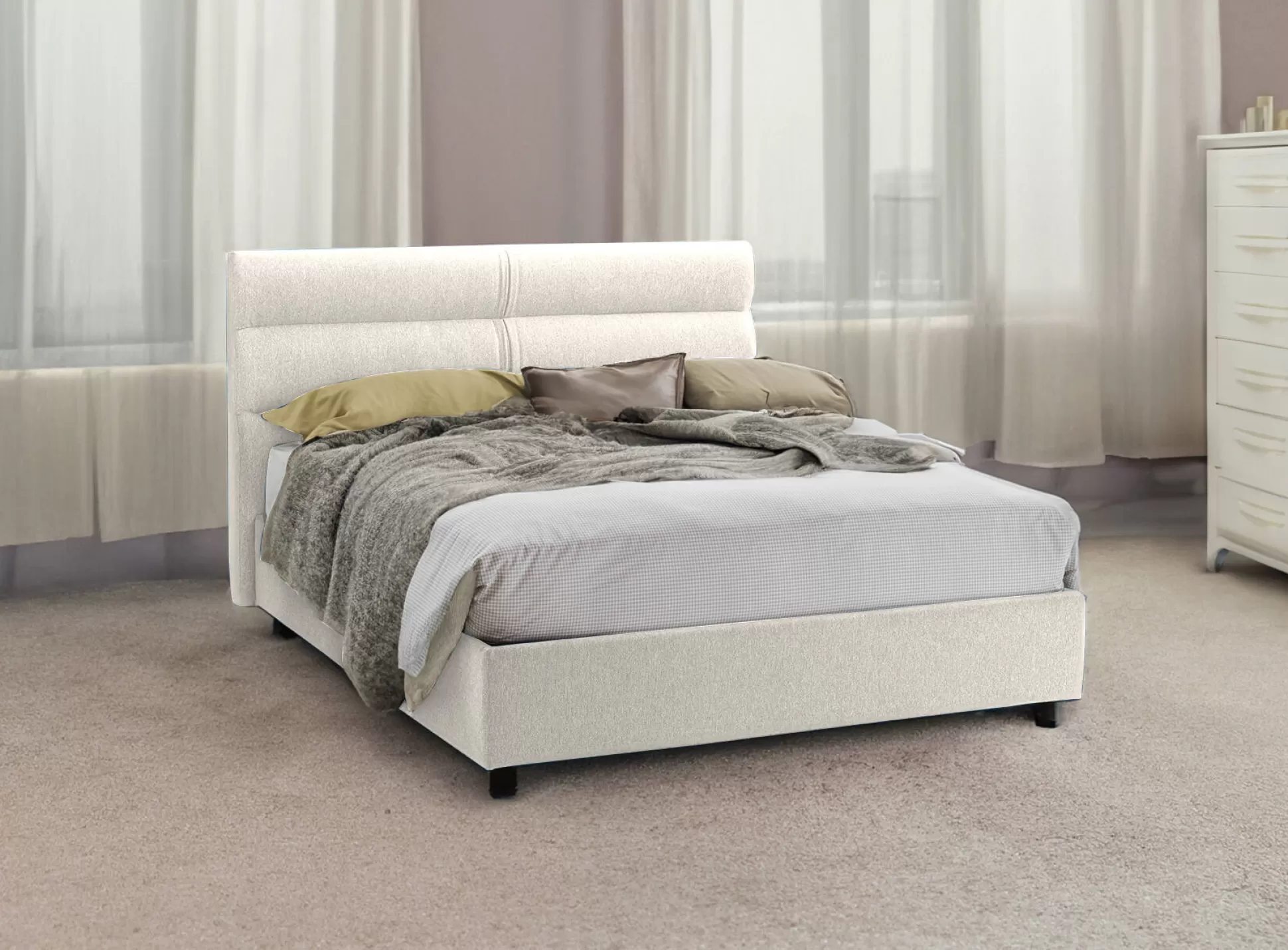 Dmora Letti Piazza E Mezza<Letto piazza e mezza Briona, Adatto a materasso Cm 120x200,