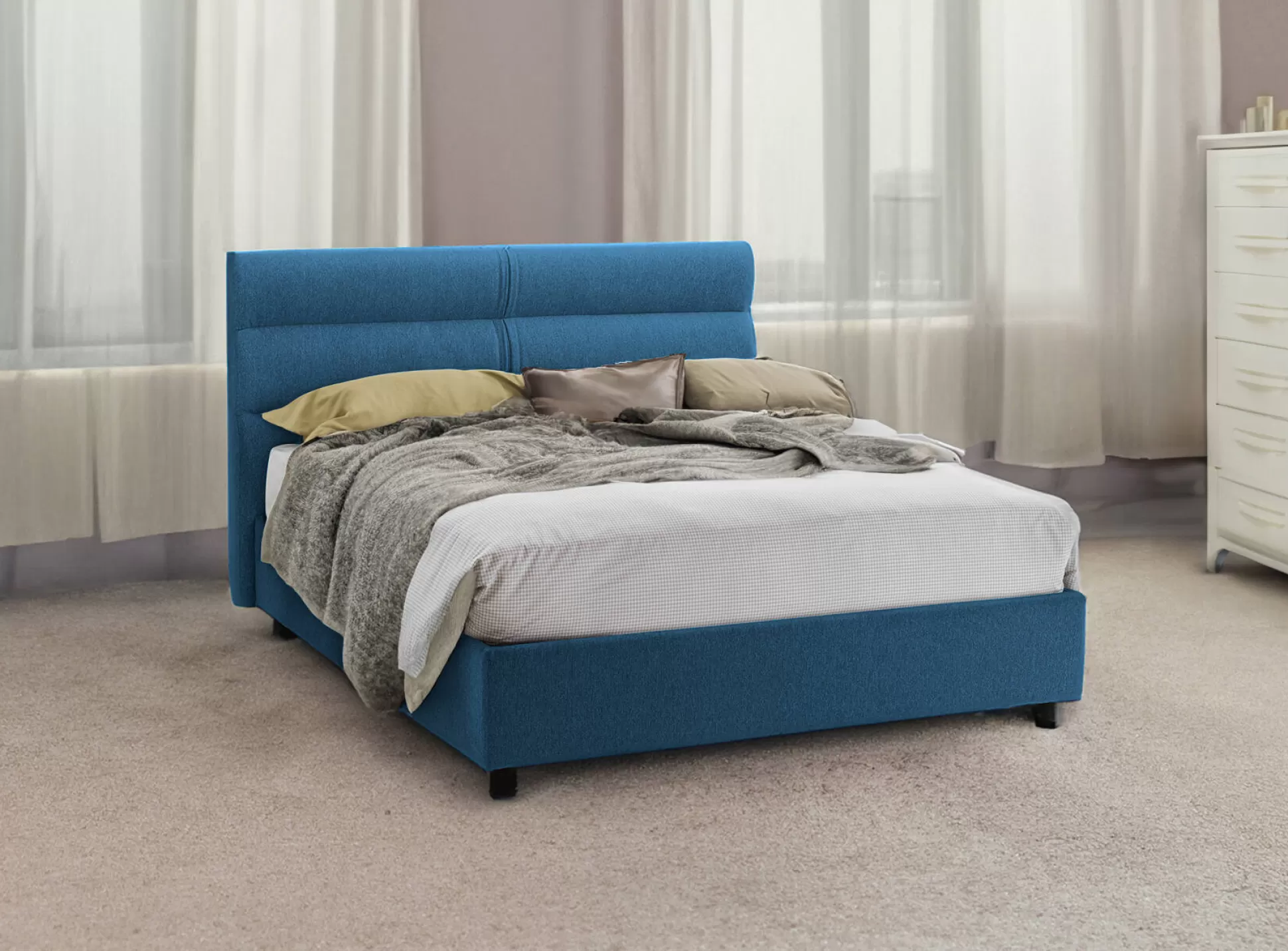 Dmora Letti Piazza E Mezza<Letto piazza e mezza Briona, Adatto a materasso Cm 120x200,
