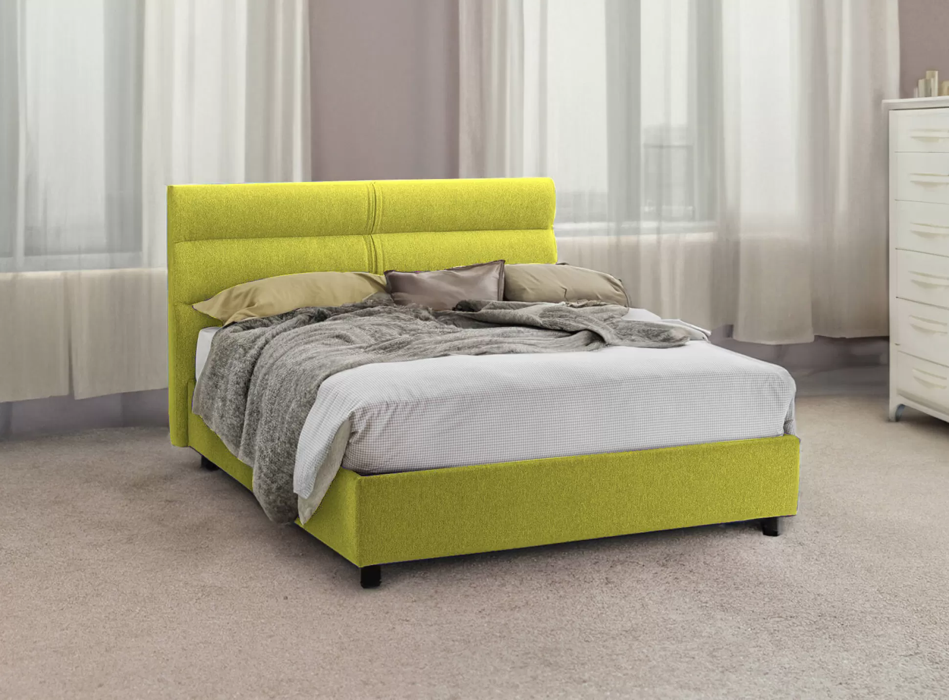 Dmora Letti Piazza E Mezza<Letto piazza e mezza Briona, Adatto a materasso Cm 120x200,