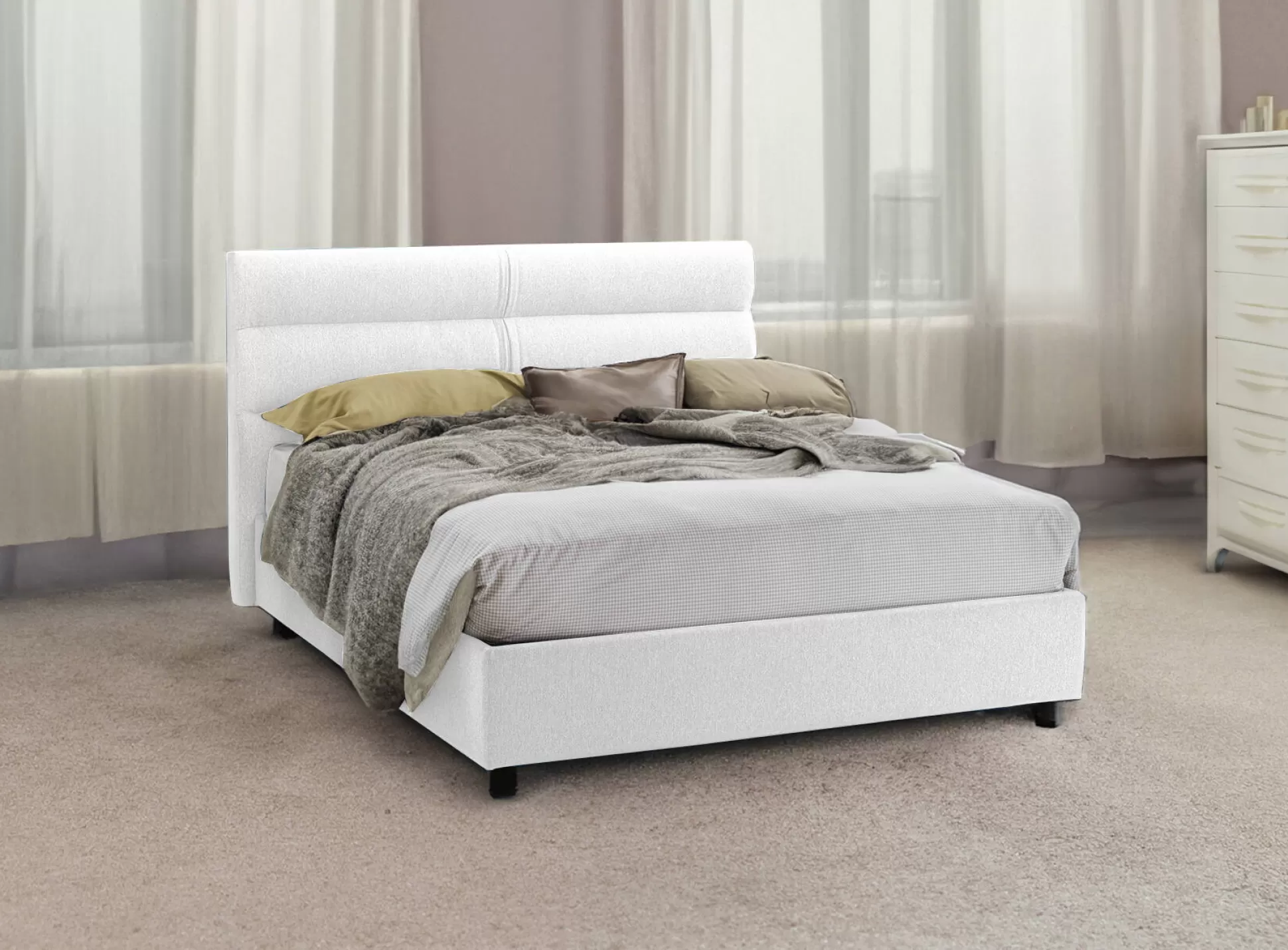 Dmora Letti Piazza E Mezza<Letto piazza e mezza Brivio, Adatto a materasso Cm 120x190,