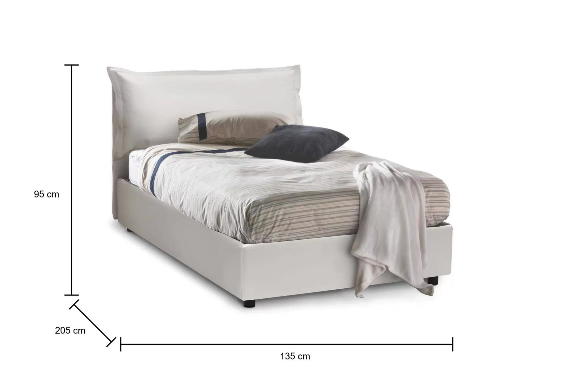 Dmora Letti Piazza E Mezza<Letto piazza e mezza Cistus, con materasso Cm 120x190 incluso,