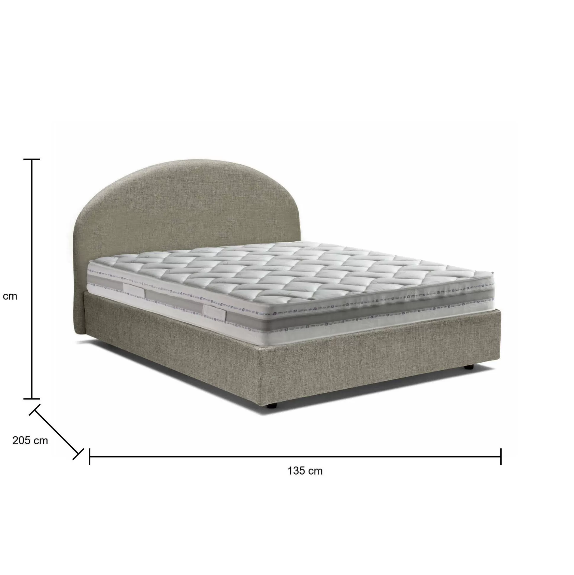 Dmora Letti Piazza E Mezza<Letto piazza e mezza Dbogda, con materasso Cm 120x190 incluso,