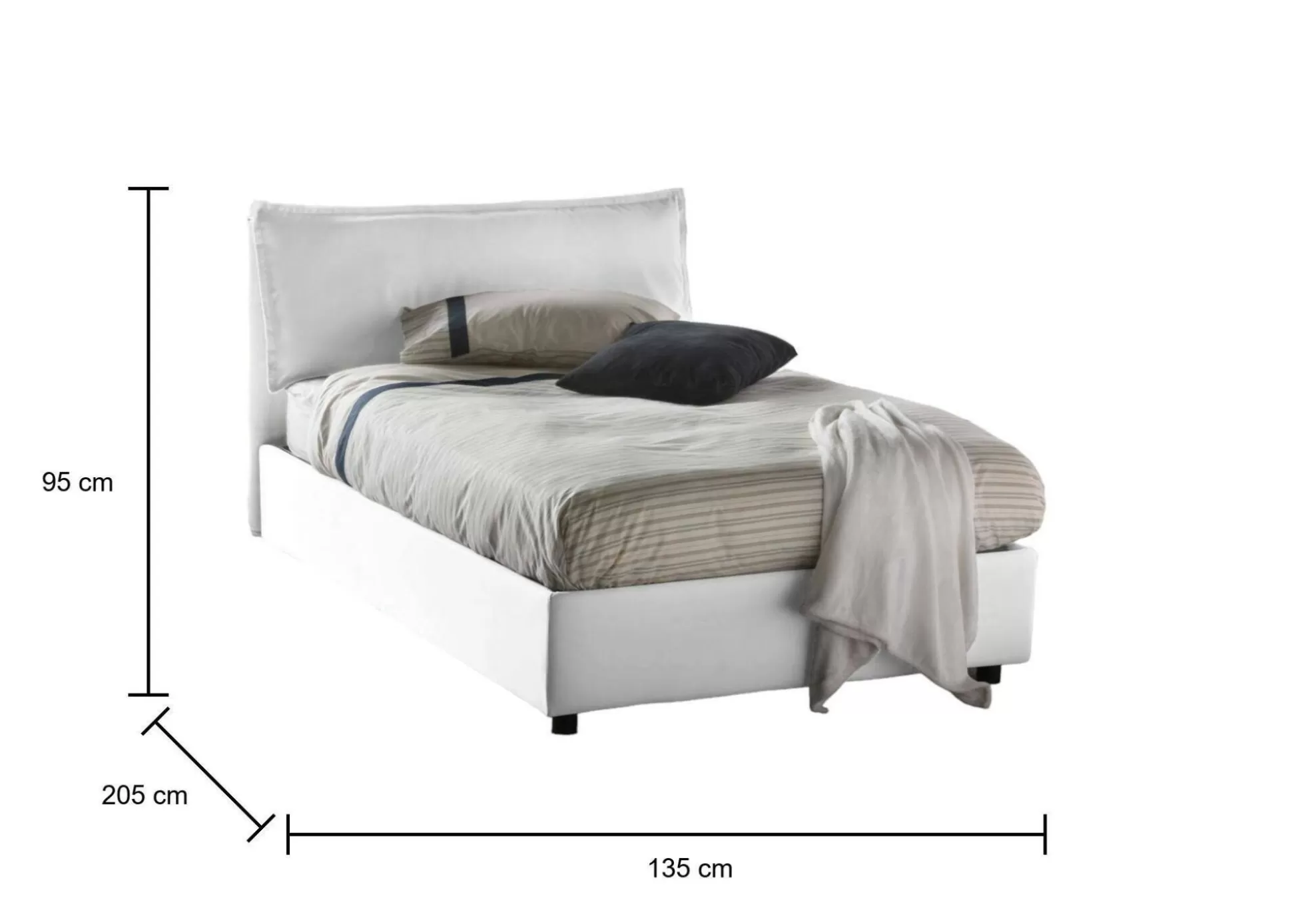 Dmora Letti Piazza E Mezza<Letto piazza e mezza Deusebi, adatto per materasso Cm 120x190,