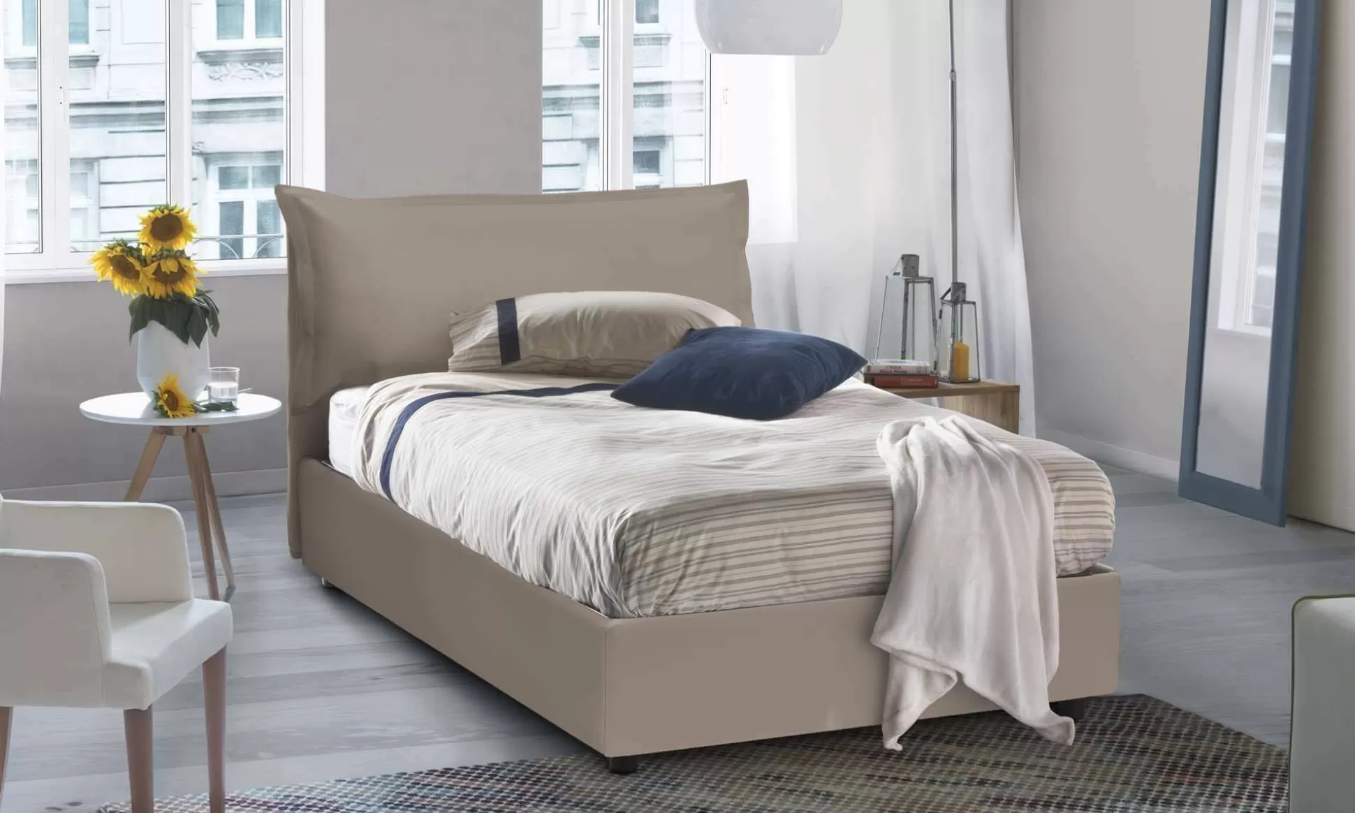 Dmora Letti Piazza E Mezza<Letto piazza e mezza Dlemin, adatto per materasso Cm 120x200,
