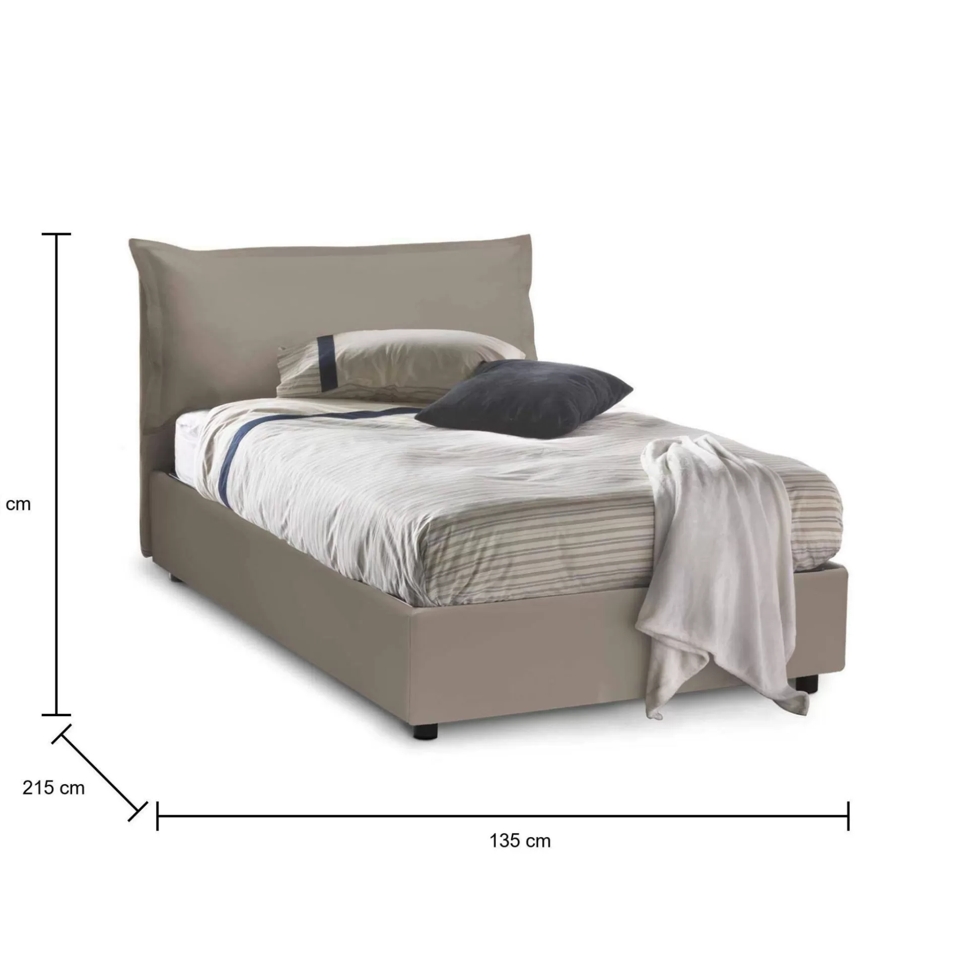 Dmora Letti Piazza E Mezza<Letto piazza e mezza Dlemin, adatto per materasso Cm 120x200,