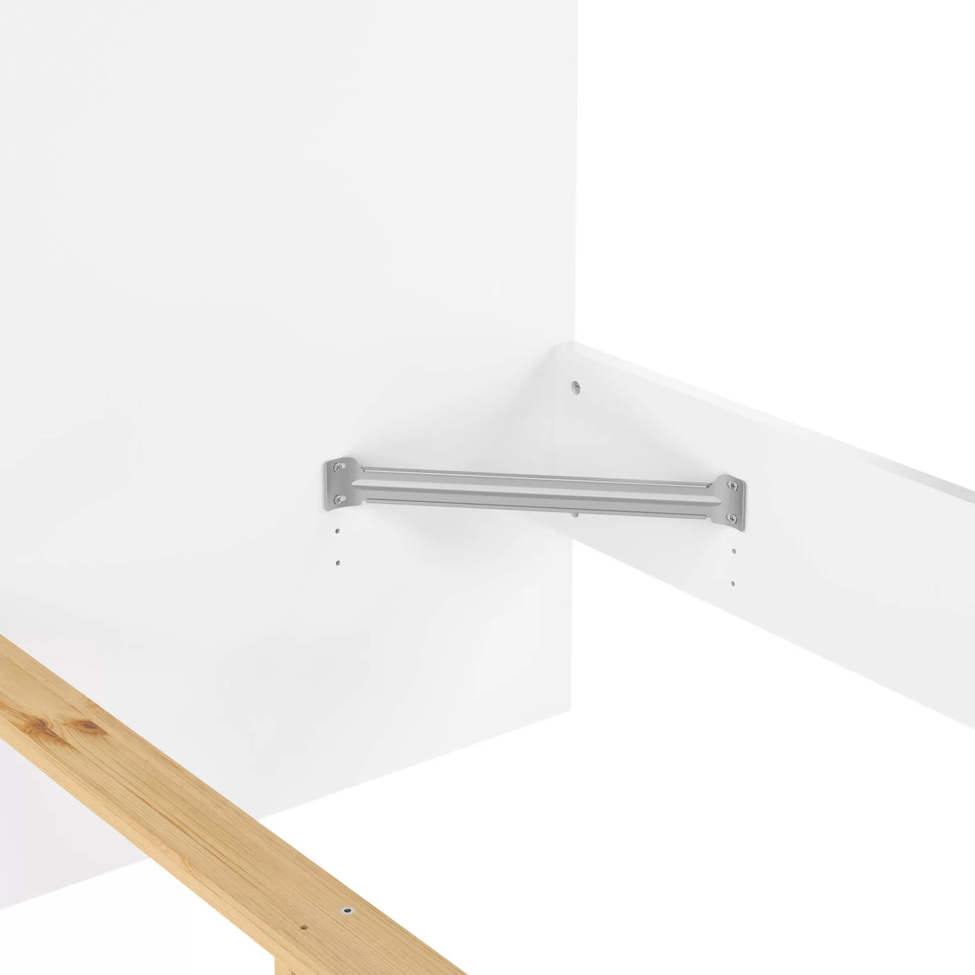 Dmora Letti Piazza E Mezza<Letto piazza e mezza Geraldine, Sommier per camera da letto, Giroletto per stanza, Struttura porta materasso, 146x197 h80 cm, Bianco